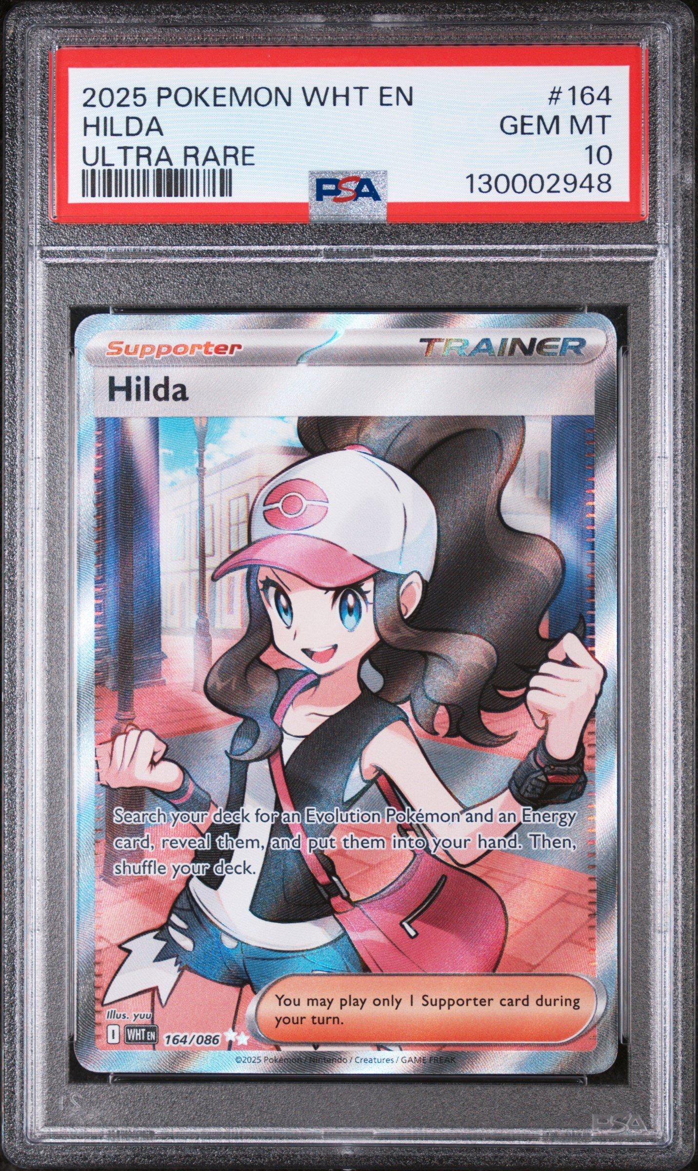 2025 Pokemon Wht En-white Flare 164 Hilda Ultra Rare PSA 10 Graded