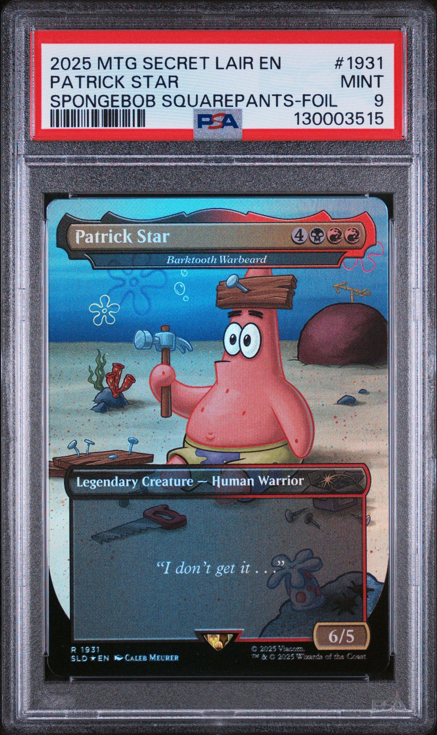 2025 Magic The Gathering Secret Lair Drop 1931 Patrick Star Spongebob  Squarepants: Legends Of Bikini Bottom-foil PSA 9 Graded Card | GameStop