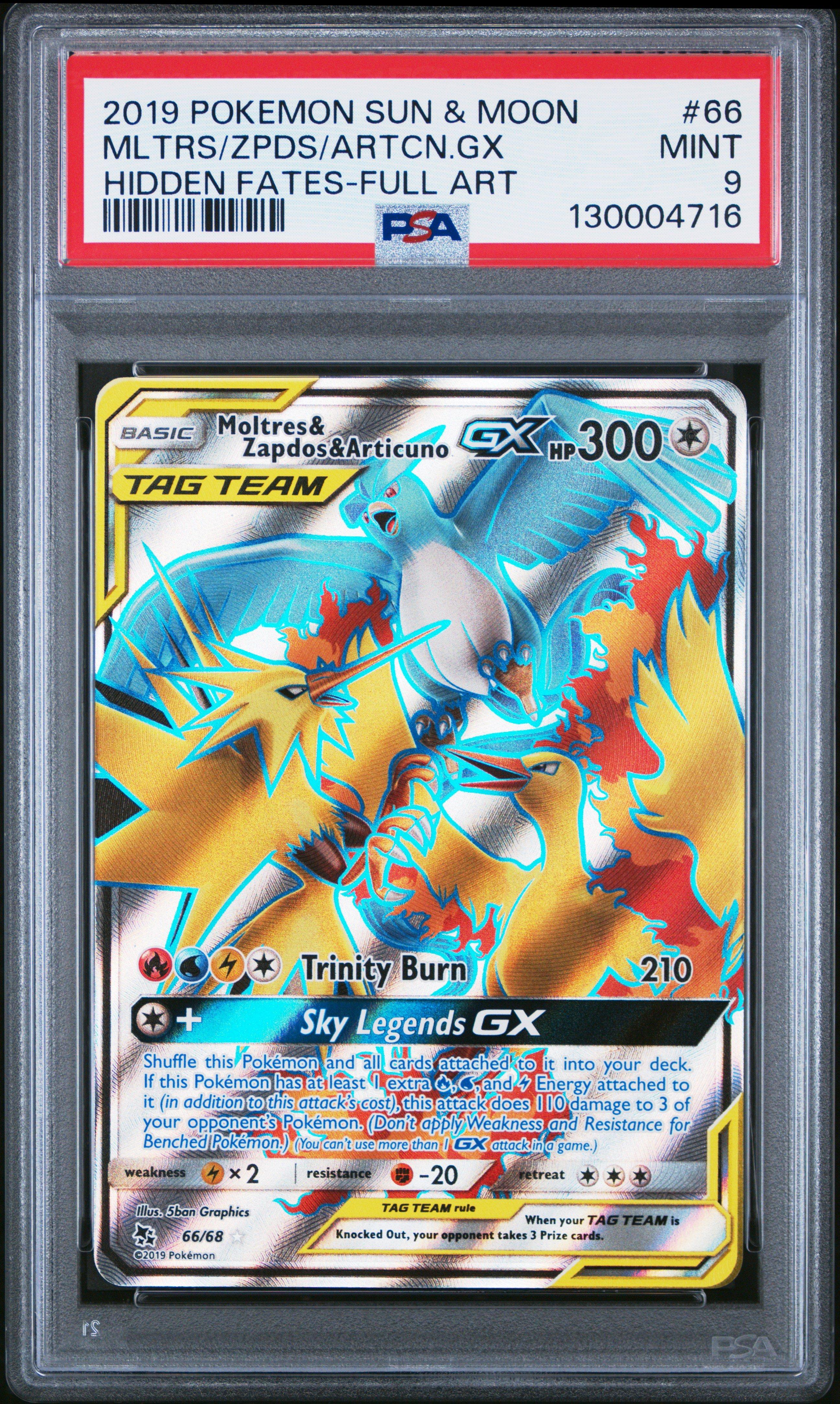 2019 Pokemon Sun & Moon Hidden Fates 66 Full Art/moltres & Zapdos