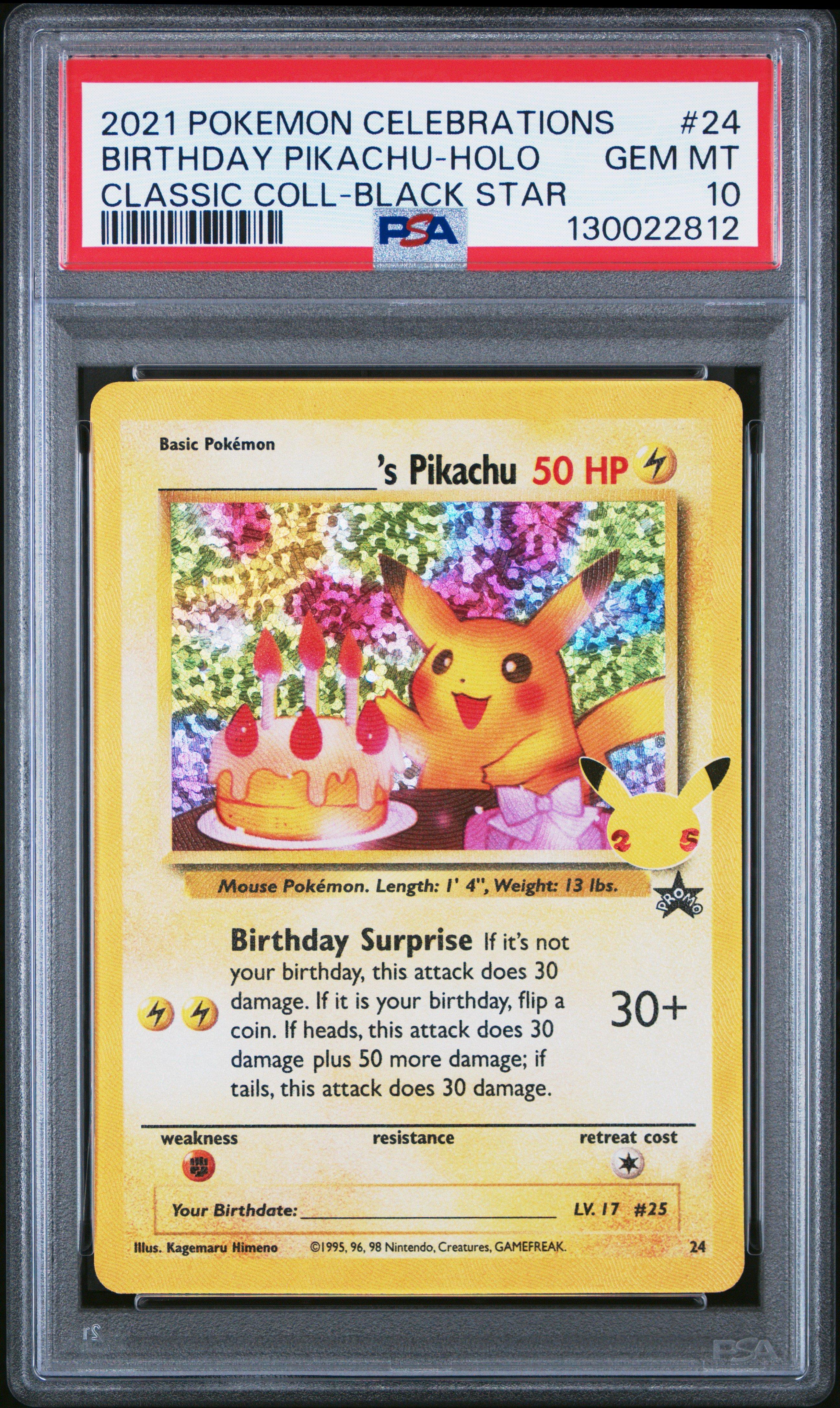 2021 Pokemon Celebrations Classic Collection 24 Birthday Pikachu