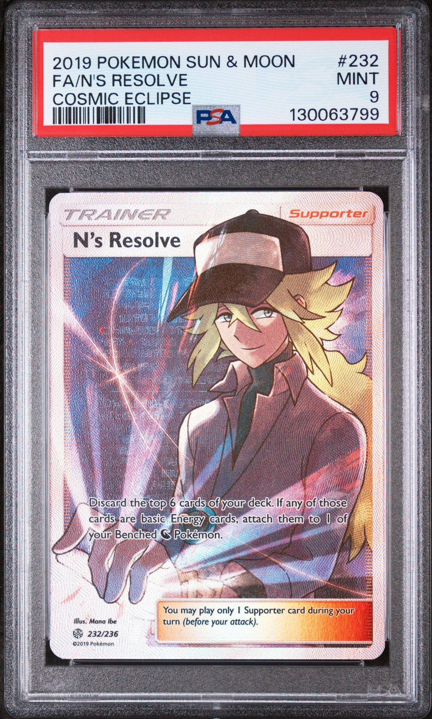 2019 Pokemon Sun & Moon Cosmic Eclipse 232 Full Art/n's Resolve