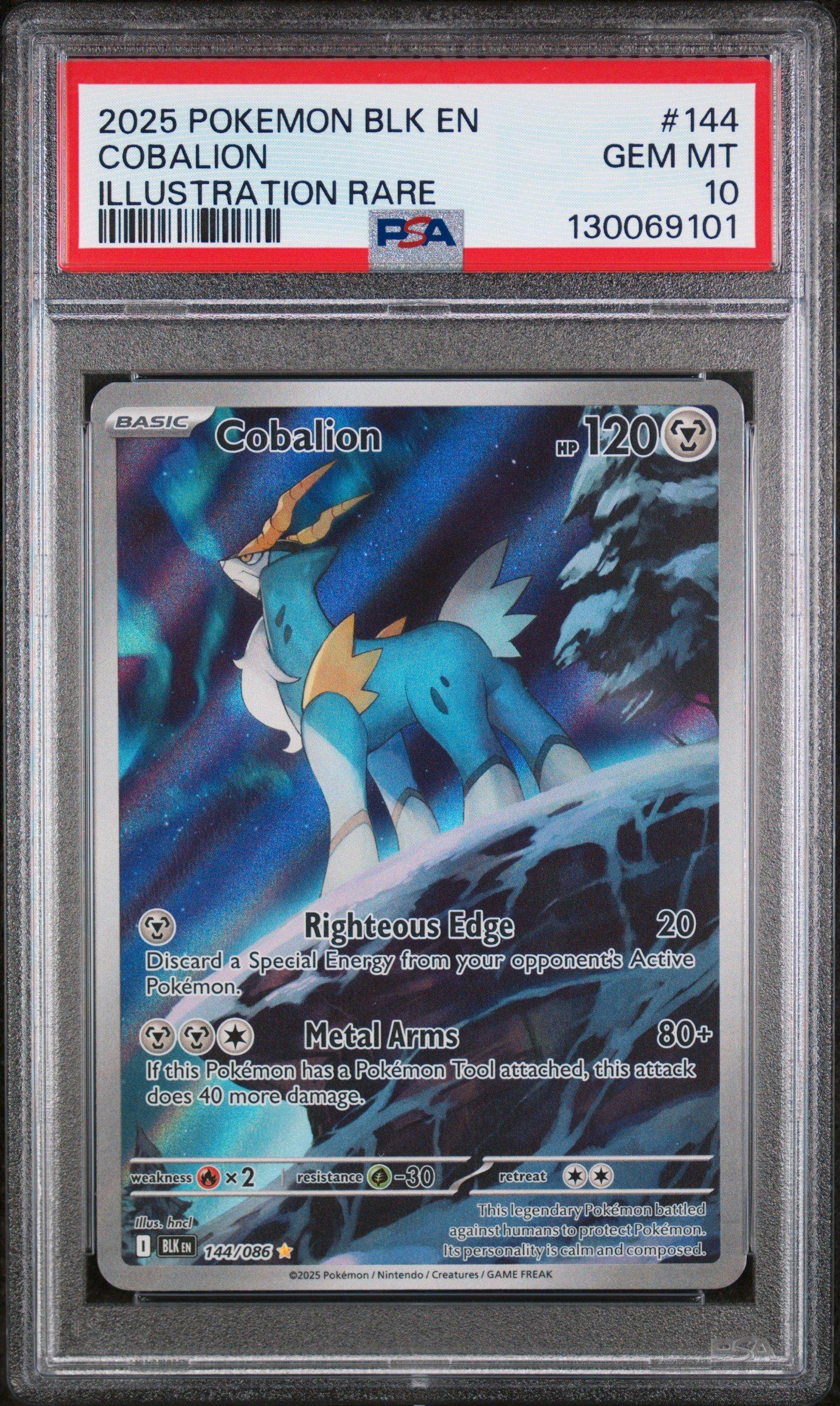 2025 Pokemon Blk En-black Bolt 144 Cobalion Illustration Rare PSA 10 Graded  Card | GameStop