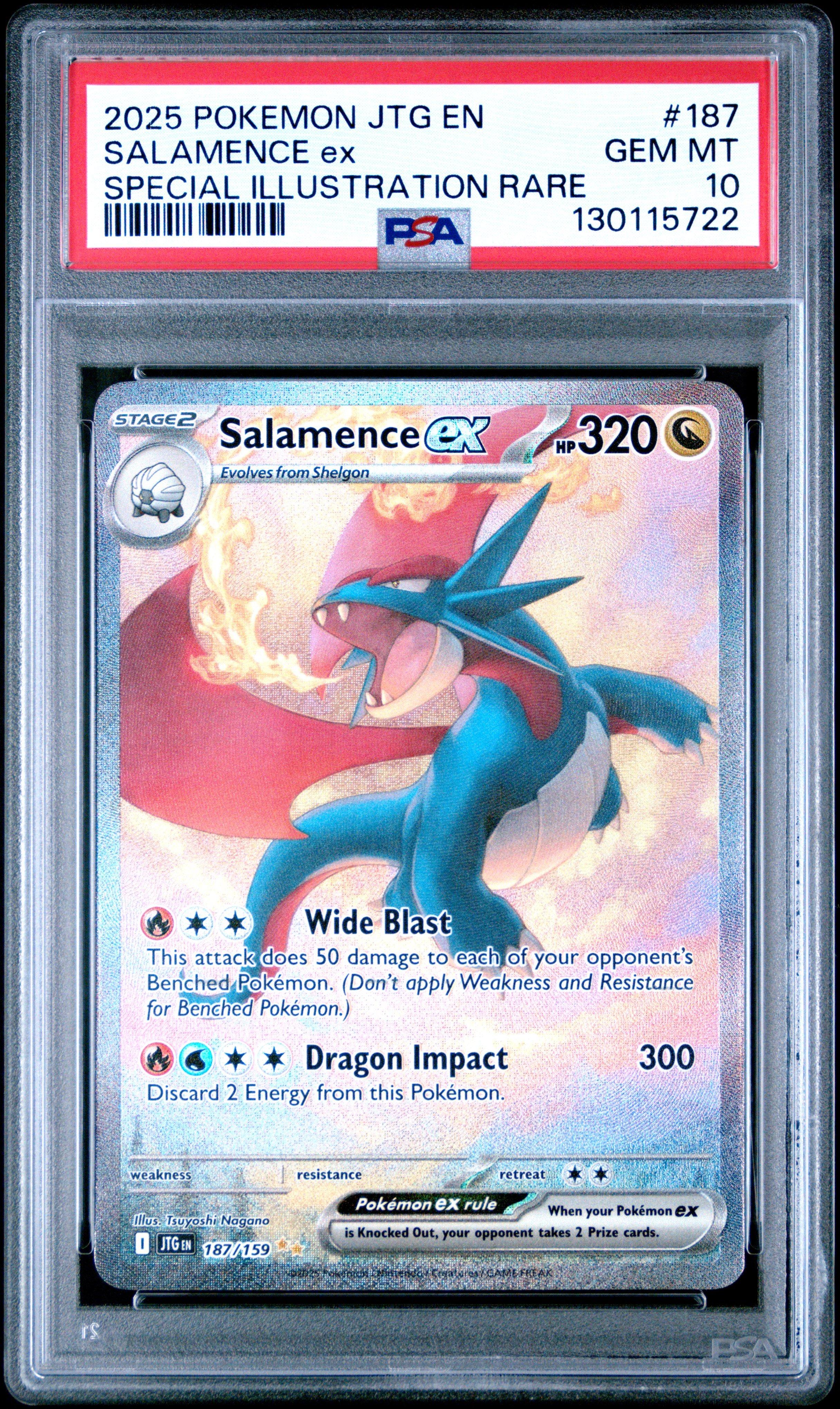 2025 Pokemon Jtg En-journey Together 187 Salamence Ex Special