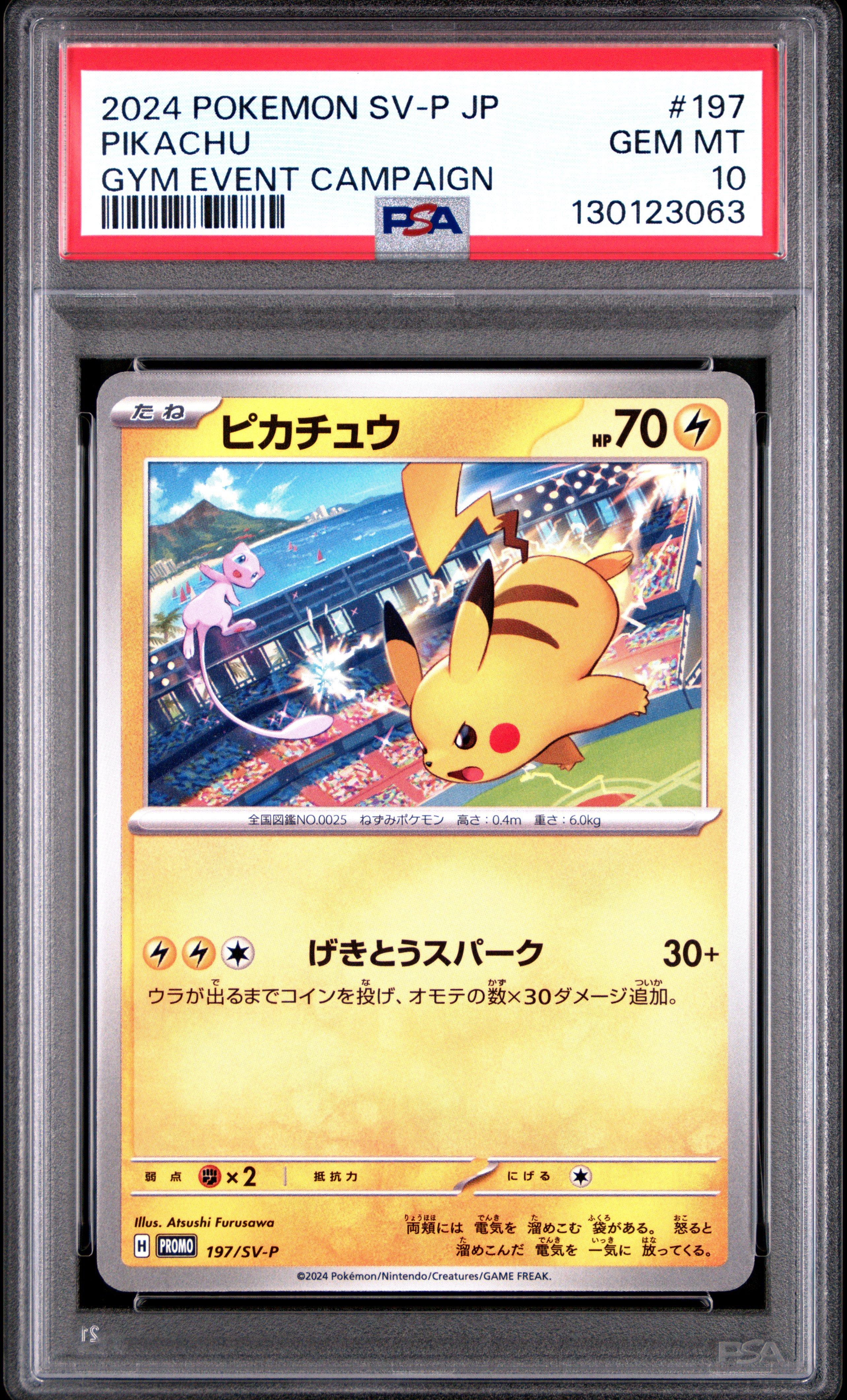 2024 Pokemon Japanese Sv-p Promo 197 Pikachu Gym Event Campaign