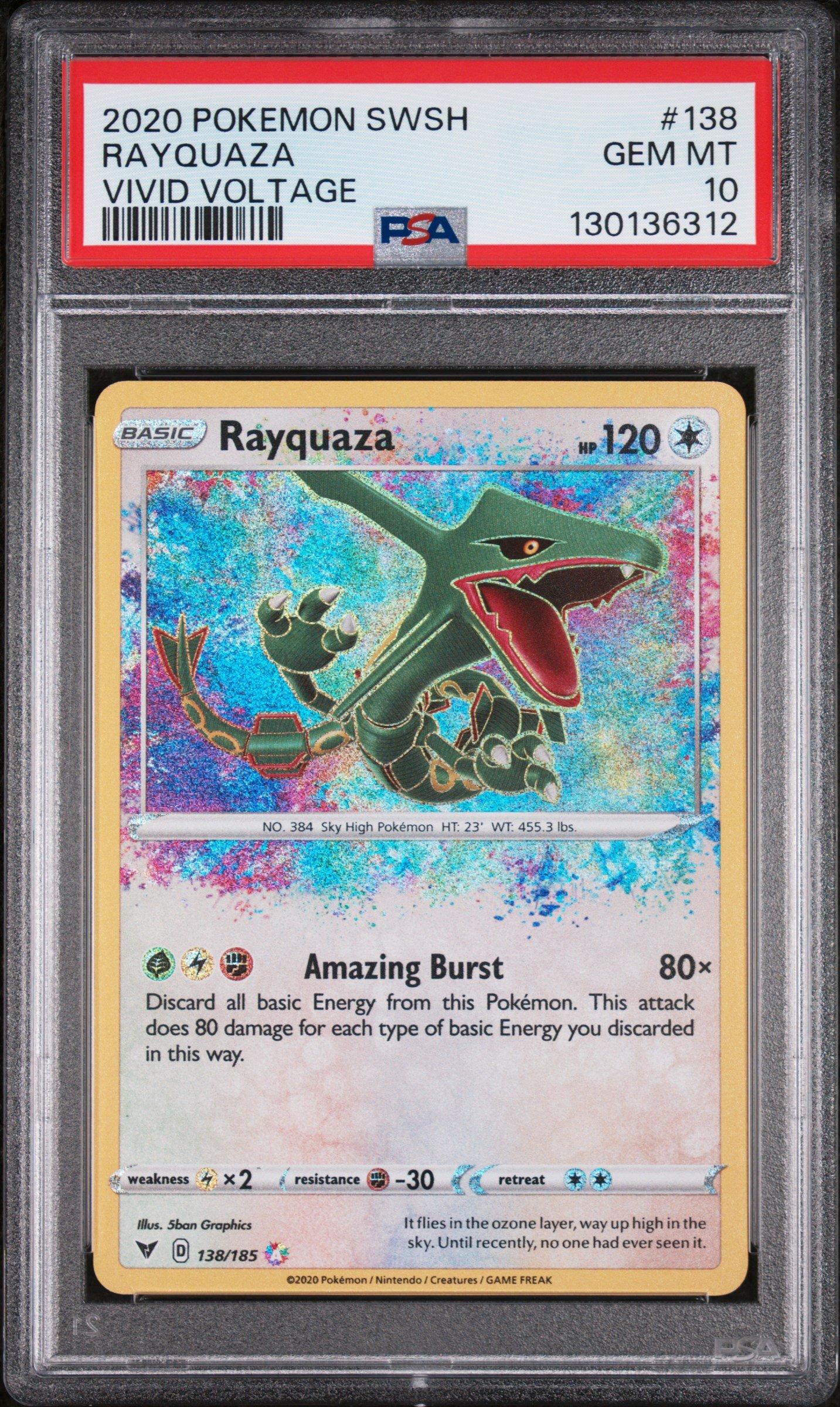 2020 Pokemon Sword & Shield Vivid Voltage 138 Rayquaza PSA 10