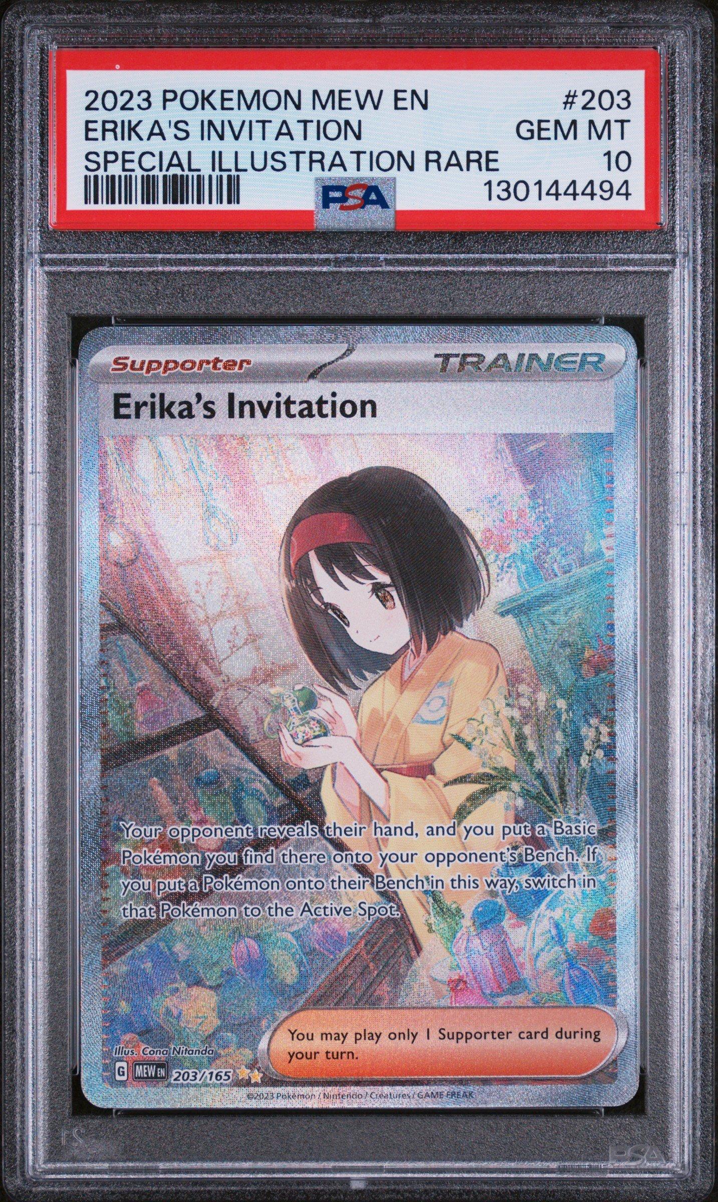 pokemon erika card - Erika's Invitation 203/165 - Pokemon 151 - Special Illustration Rare this attack does 10 damage plus 20 more damage 2023 Pokemon Mew En-151 203