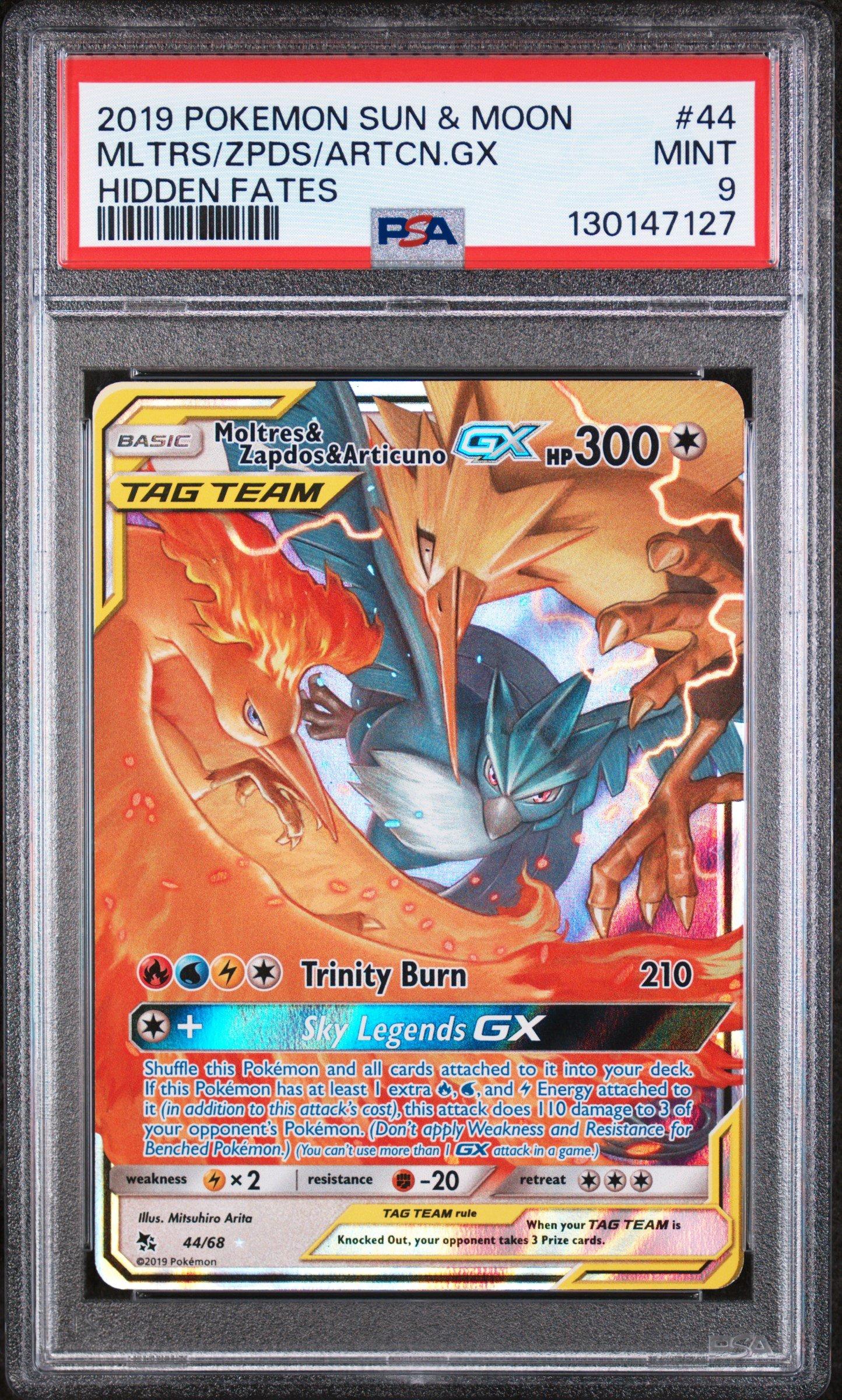 2019 Pokemon Sun & Moon Hidden Fates 44 Moltres & Zapdos