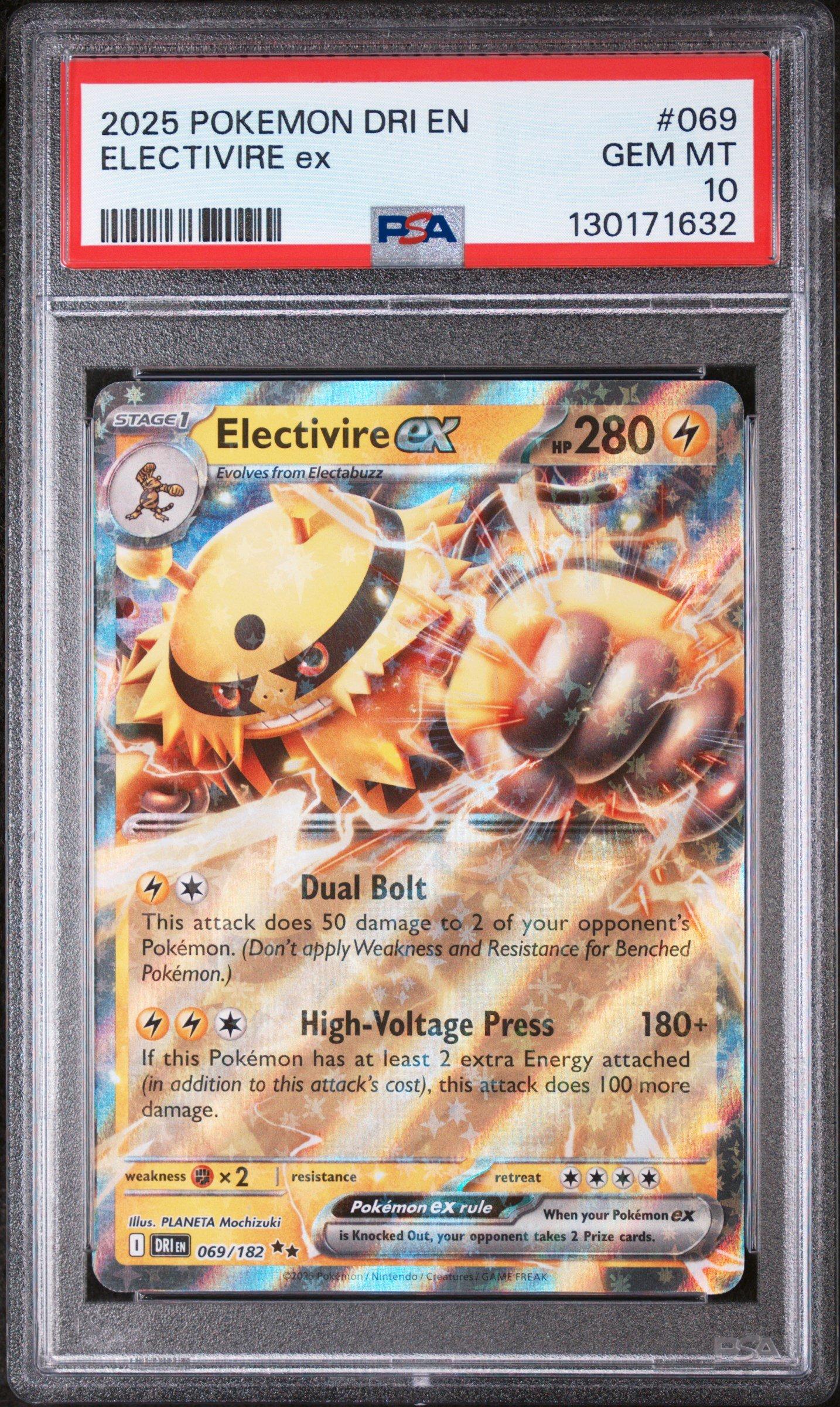 2025 Pokemon Dri En-destined Rivals 069 Electivire Ex PSA 10