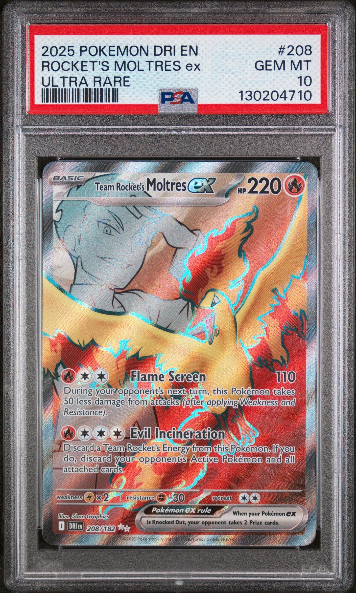 2025 Pokemon Dri En-destined Rivals 208 Team Rocket's Moltres Ex