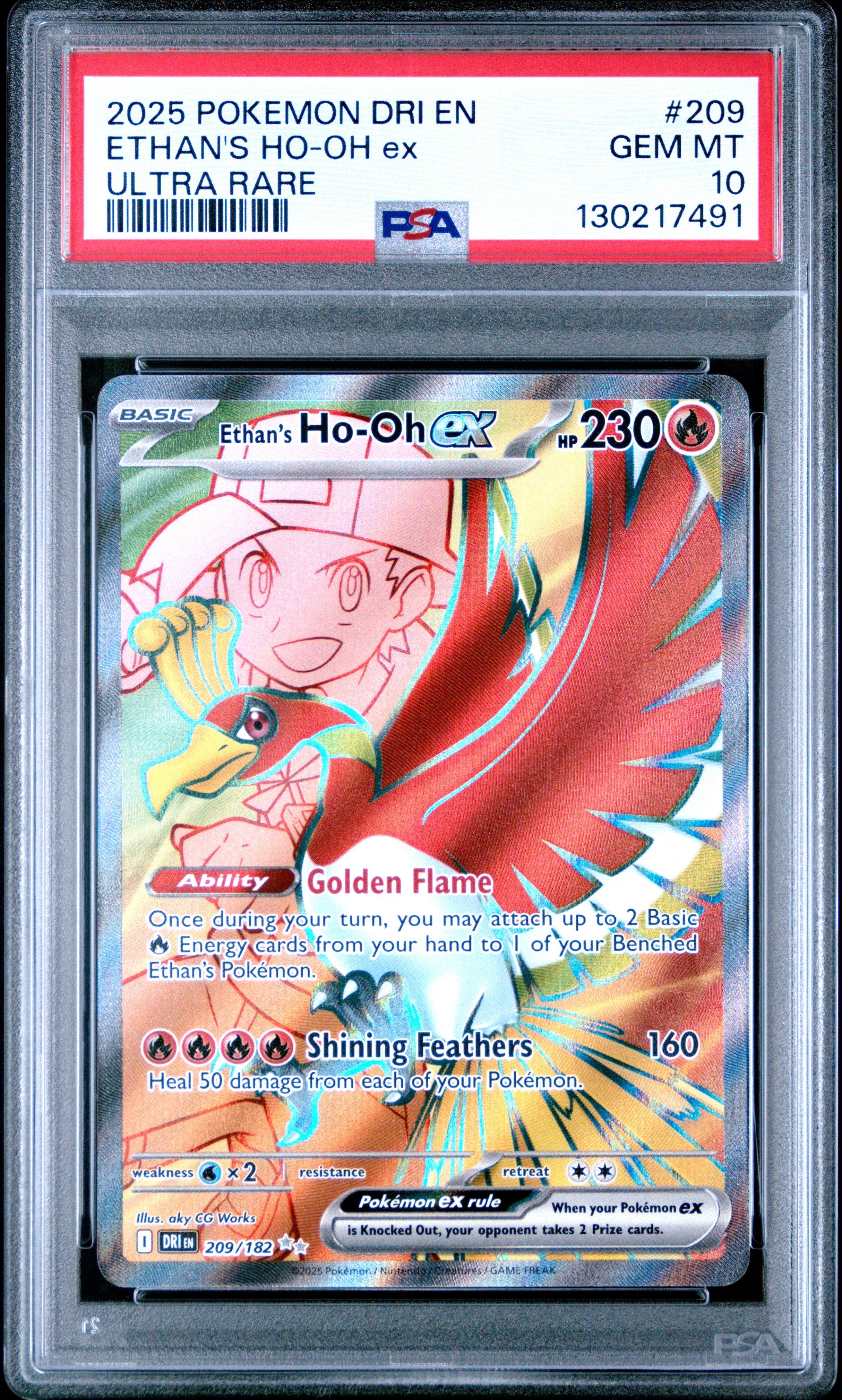 2025 Pokemon Dri En-destined Rivals 209 Ethan's Ho-oh Ex Ultra