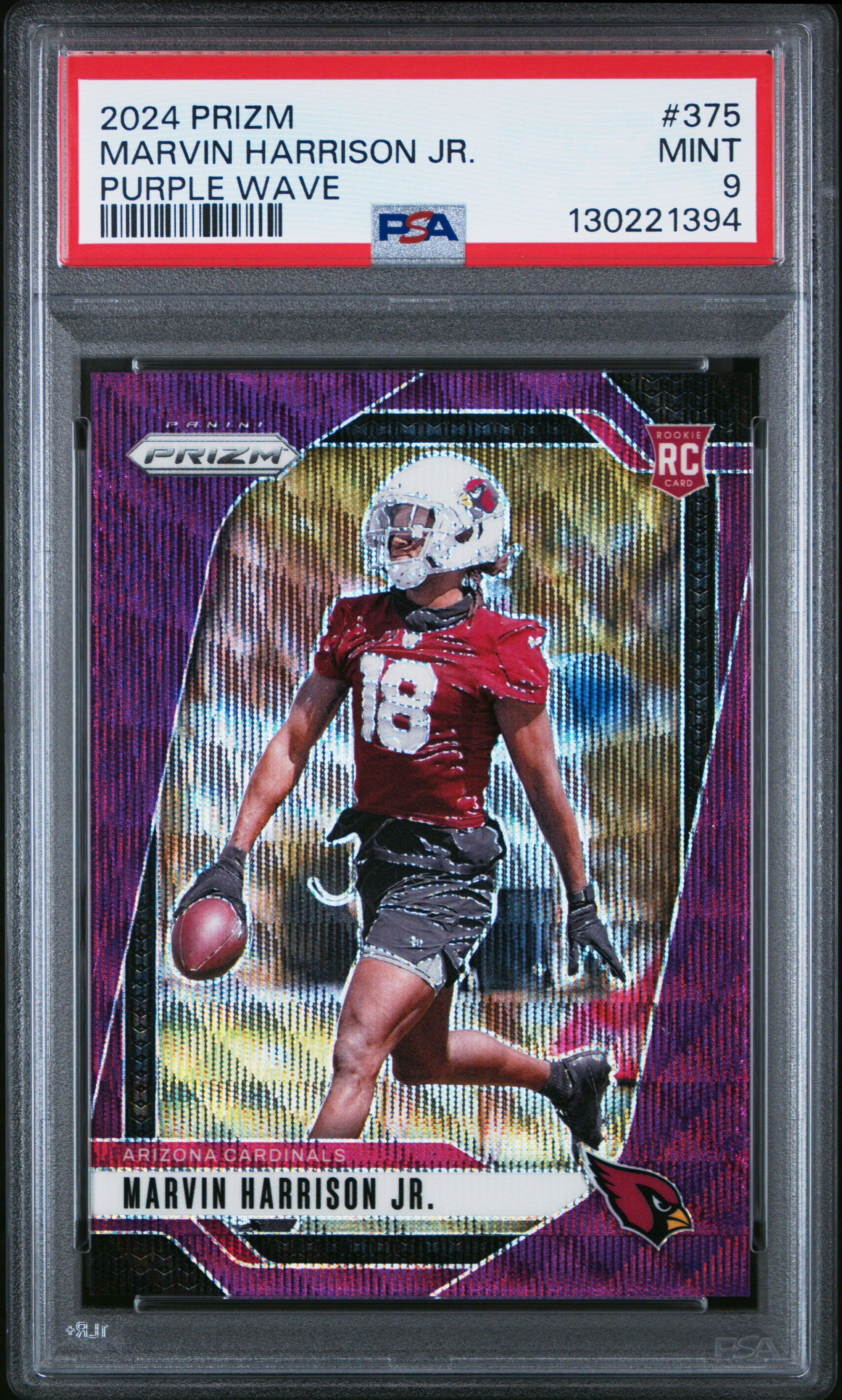 2024 Panini Prizm 375 Marvin Harrison Jr. Purple Wave PSA 9 Graded