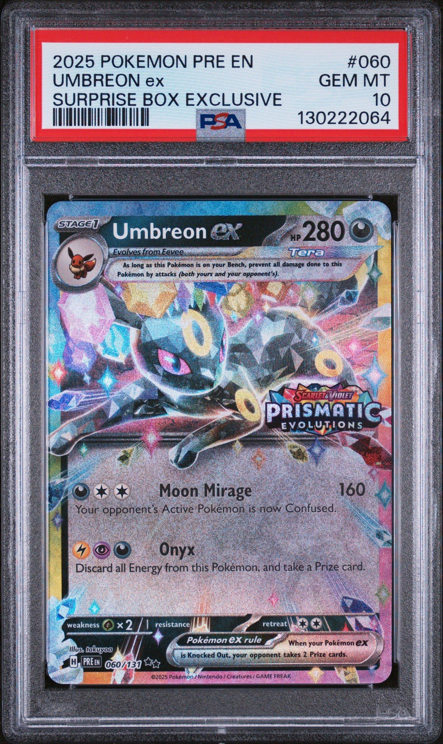 2025 Pokemon Pre En-prismatic Evolutions 060 Umbreon Ex Surprise