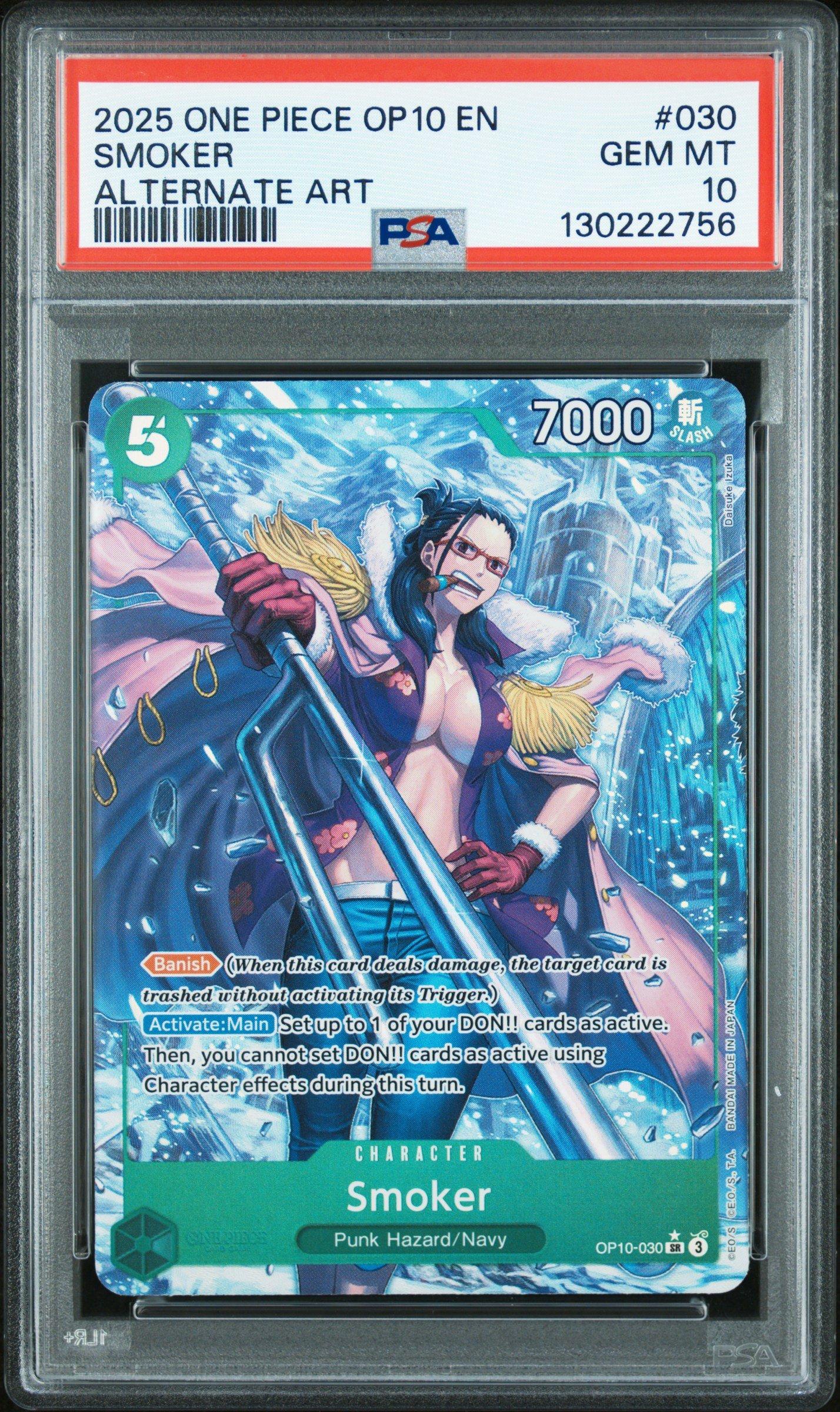 2025 One Piece Op10-royal Blood 030 Smoker Alternate Art PSA 10