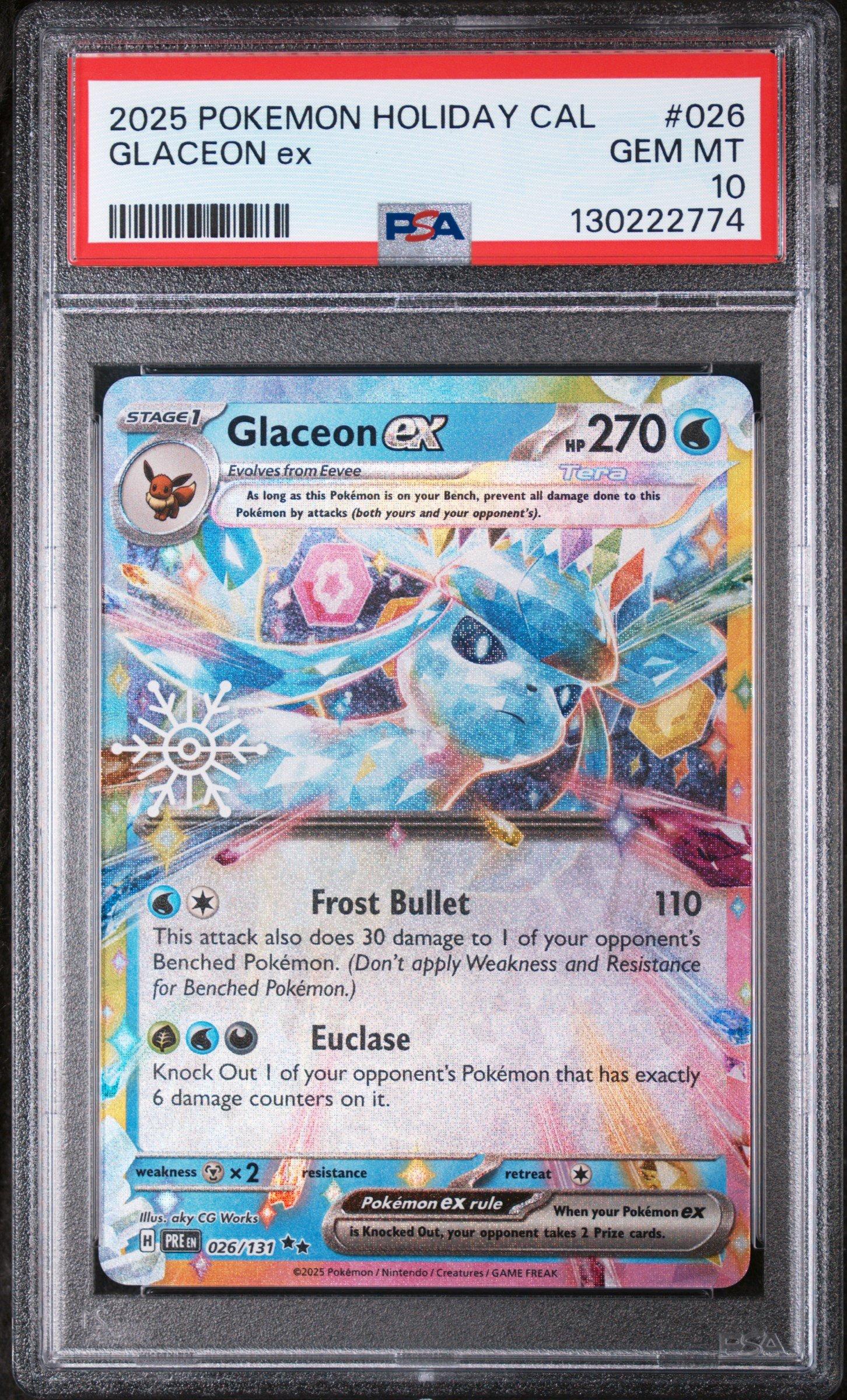 2025 Pokemon Holiday Calendar 026 Glaceon Ex PSA 10 | GameStop
