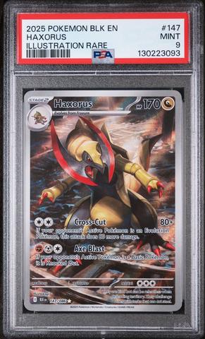 2025 Pokemon Blk En-black Bolt 147 Haxorus Illustration Rare PSA 9