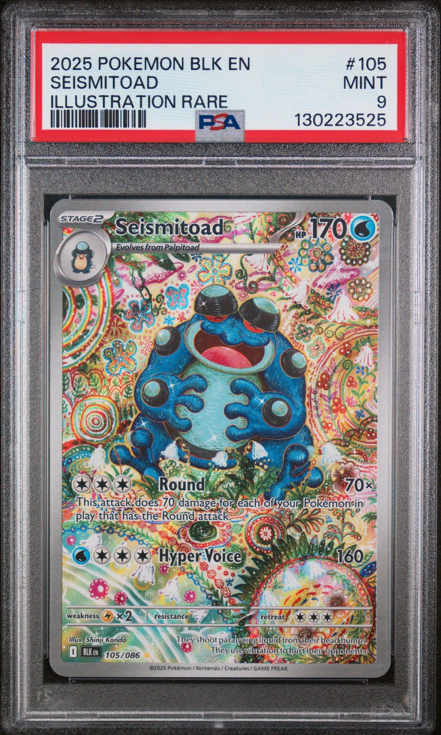 2025 Pokemon Blk En-black Bolt 105 Seismitoad Illustration Rare