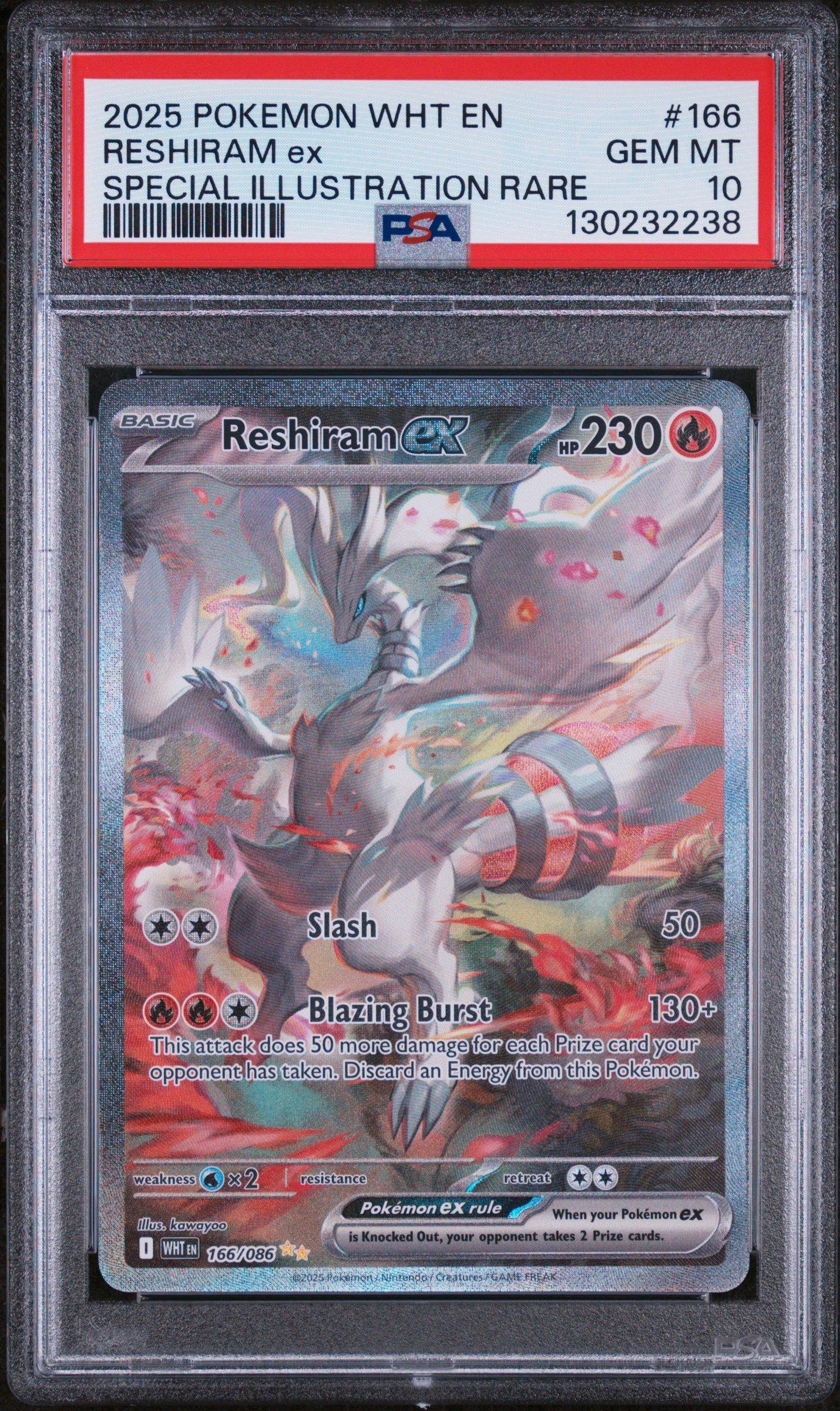 2025 Pokemon Wht En-white Flare 166 Reshiram Ex Special