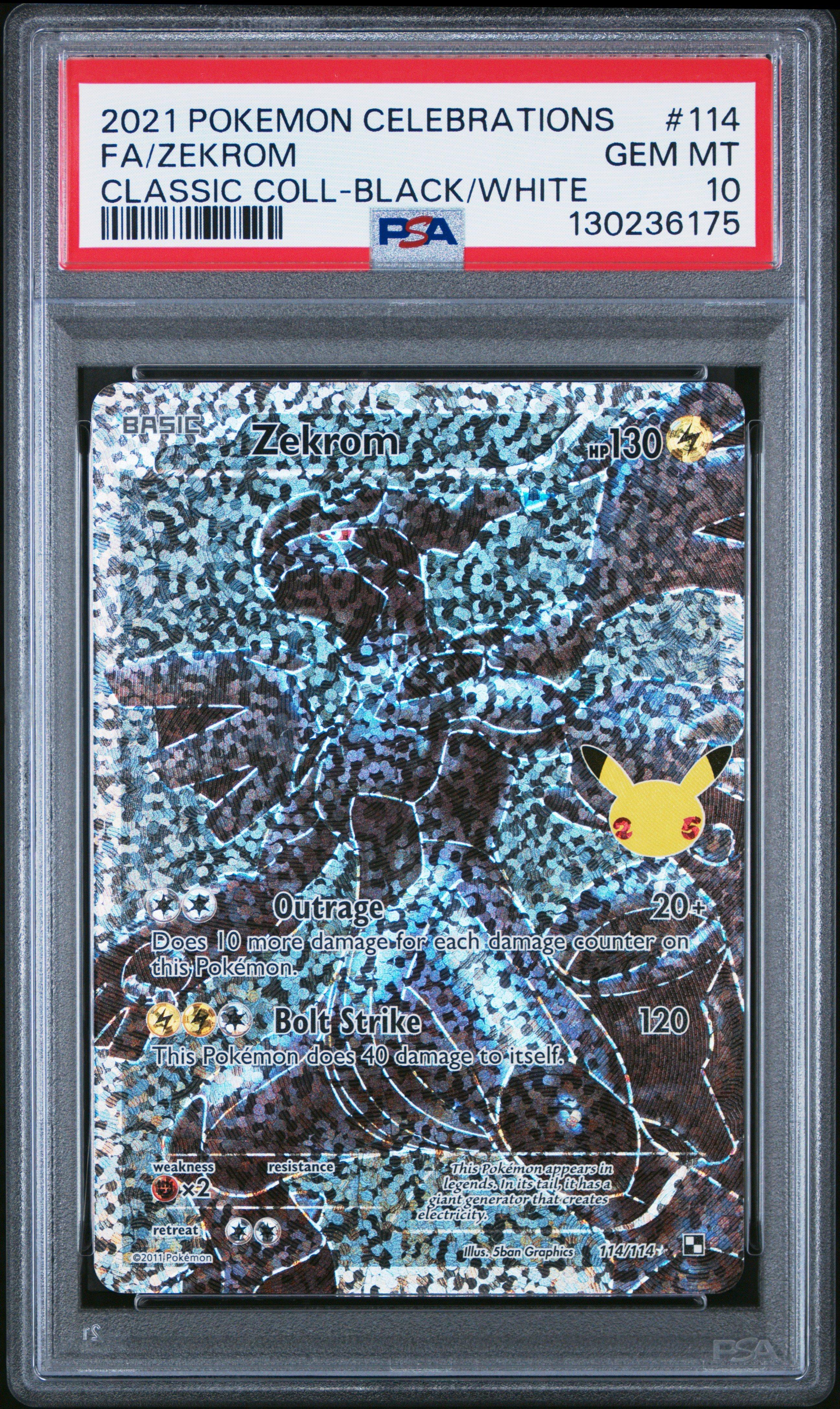 M*I様 1st Anniversary Celebration PSA10 5 2021 Pokemon Celebrations Classic Collection 114 Full Art/zekrom