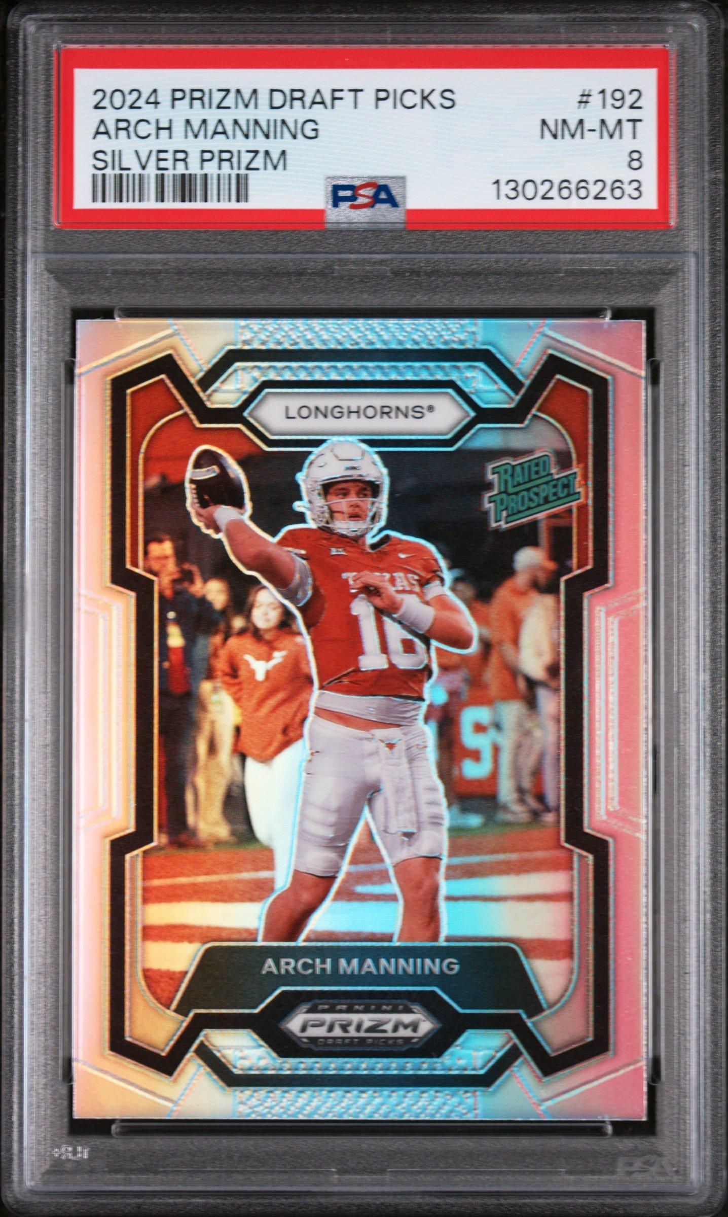 2024 Panini Prizm Draft Picks 192 Arch Manning Silver Prizm PSA 8 Graded  Card | GameStop