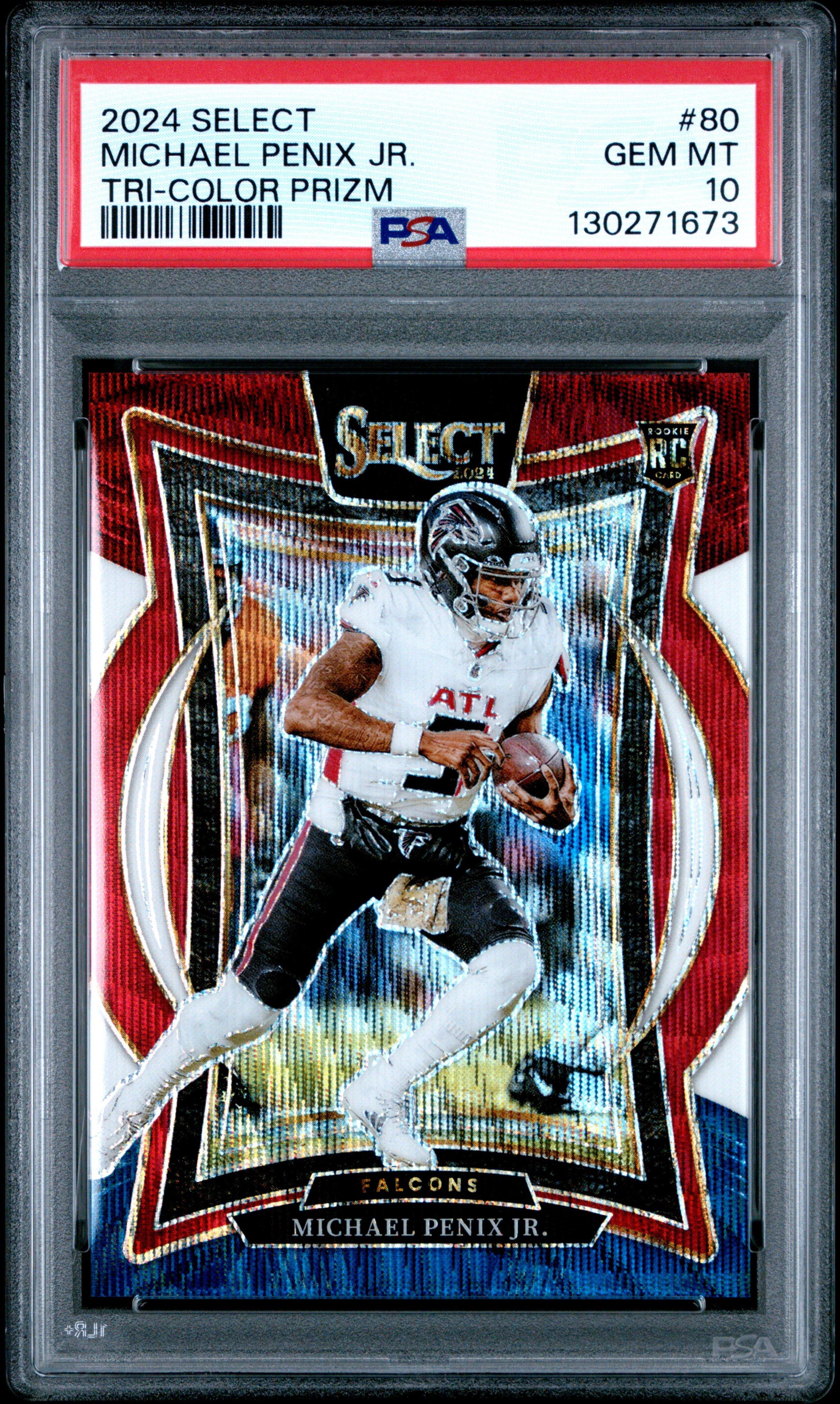 2024 Panini Select 80 Michael Penix Jr. Tri-color Prizm PSA 10
