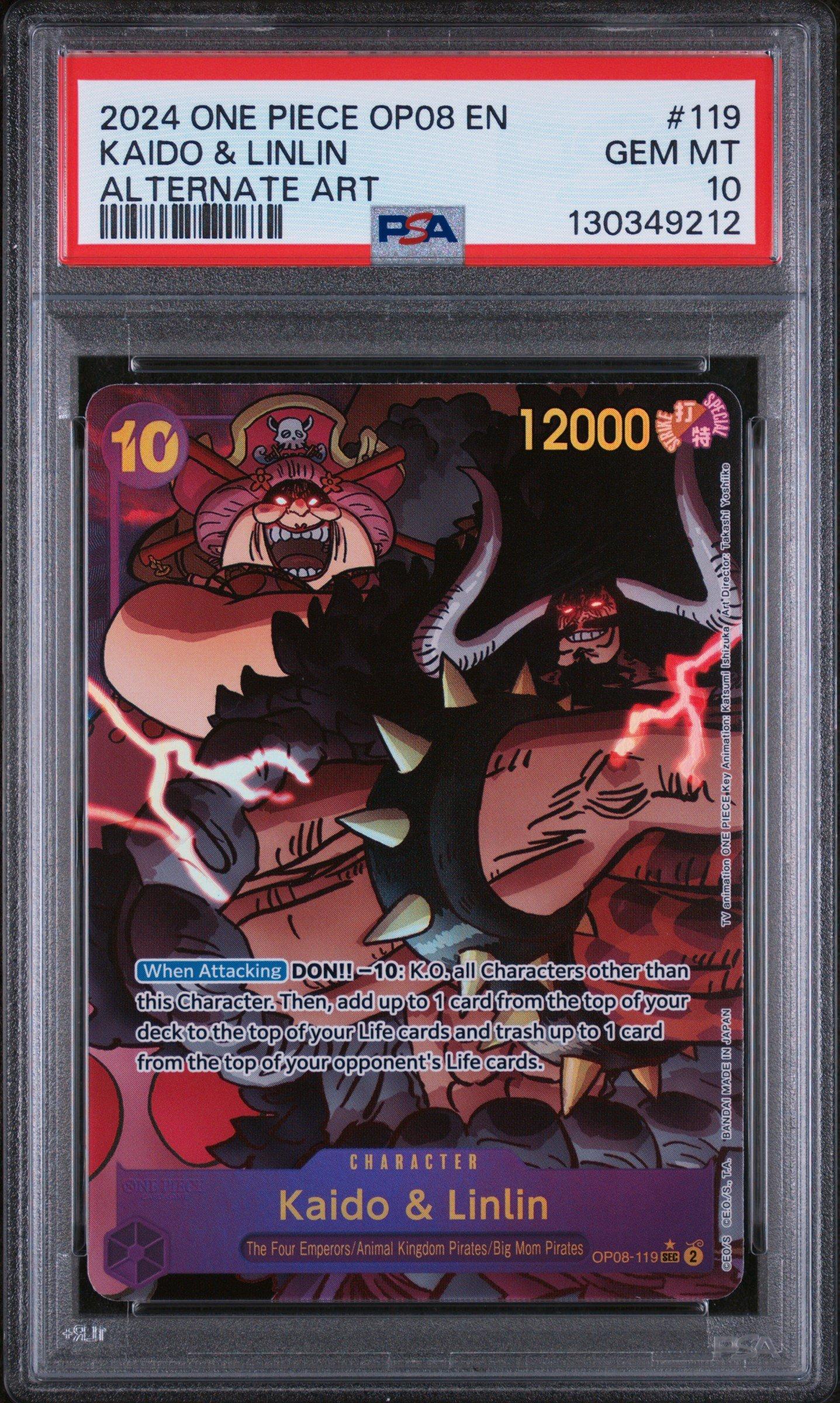 one piece card game kaido and linlin Kaido & Linlin (Alt Art) OP08-119 SEC Two Legends