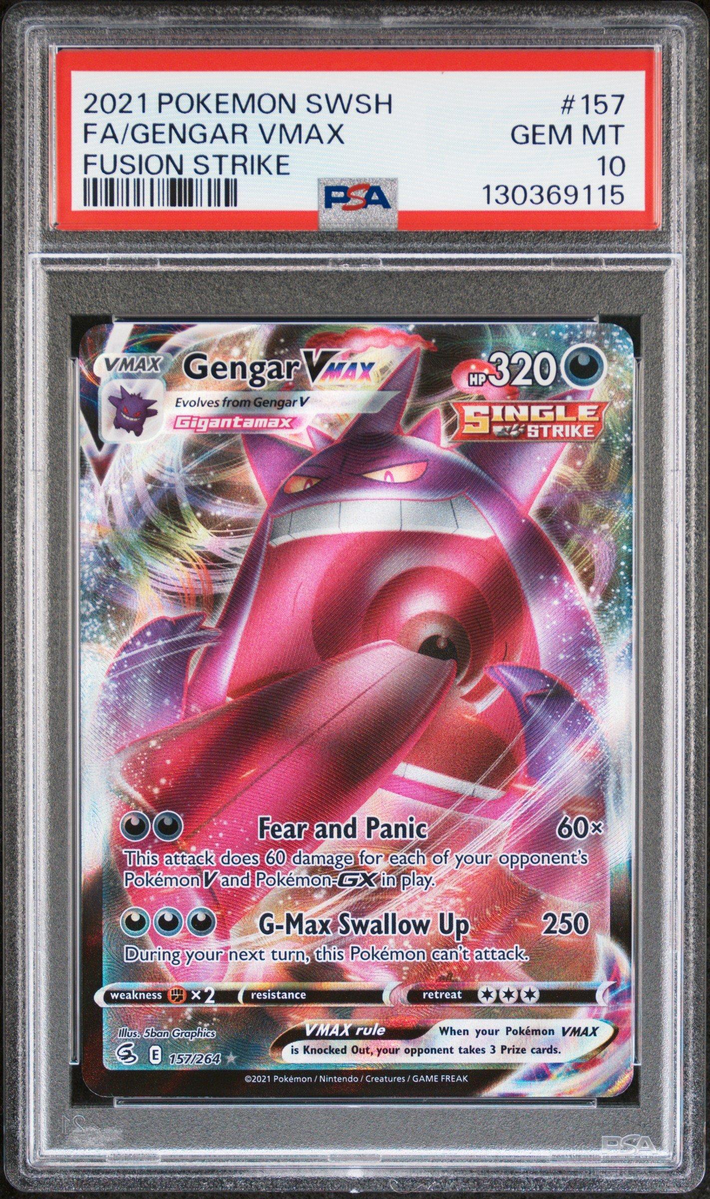 2021 Pokemon Sword & Shield Fusion Strike 157 Full Art/gengar Vmax PSA 10  Graded Card | GameStop