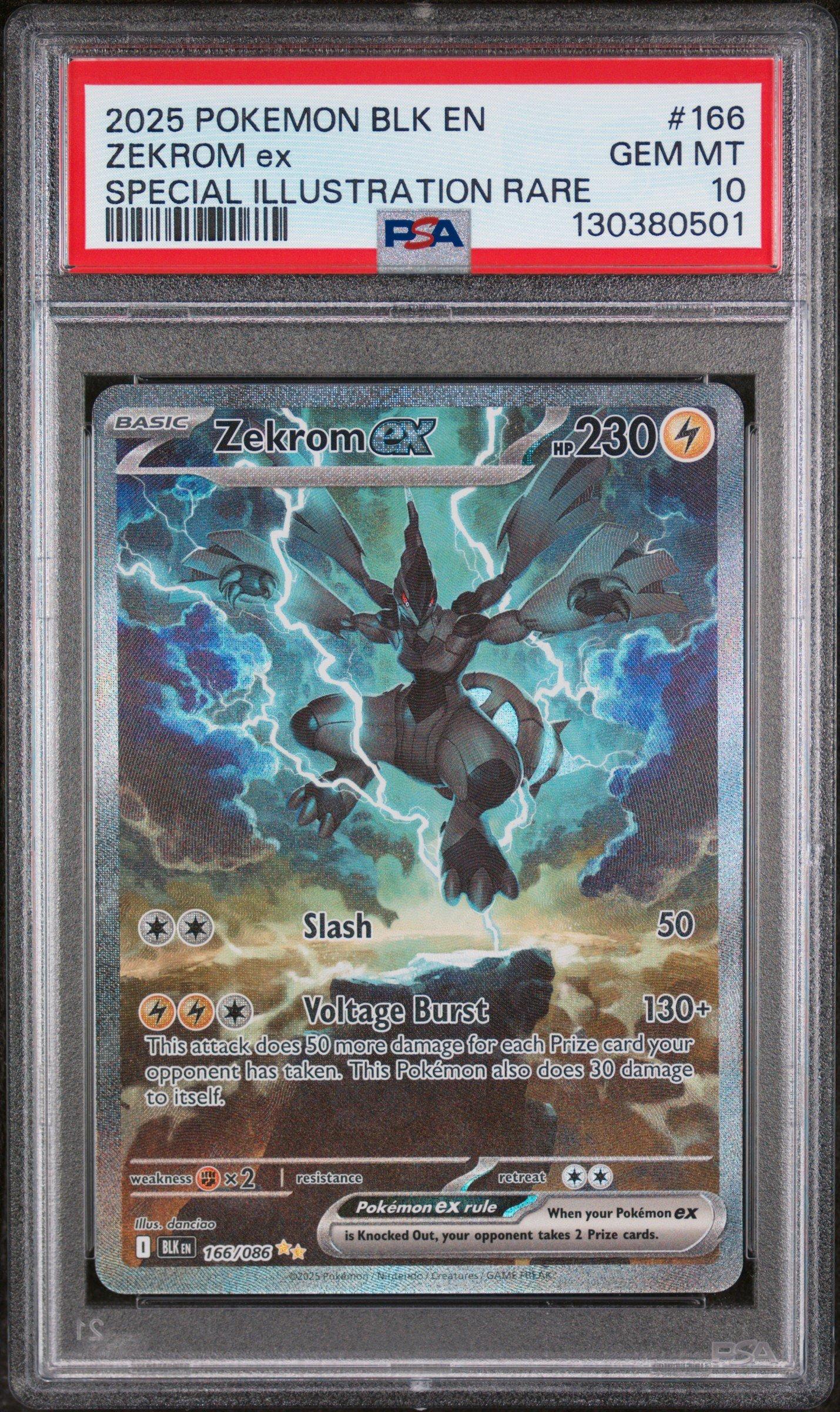 2025 Pokemon Blk En-black Bolt 166 Zekrom Ex Special Illustration