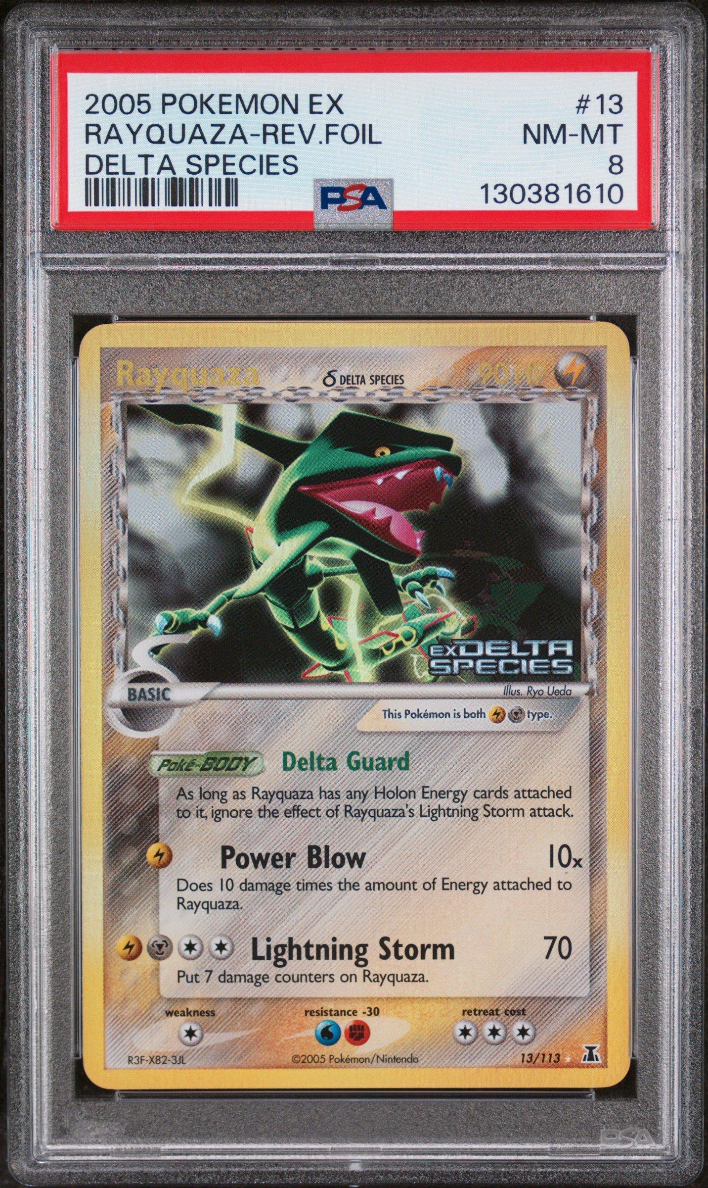 2005 Pokemon Ex Delta Species 13 Rayquaza-reverse Foil PSA 8