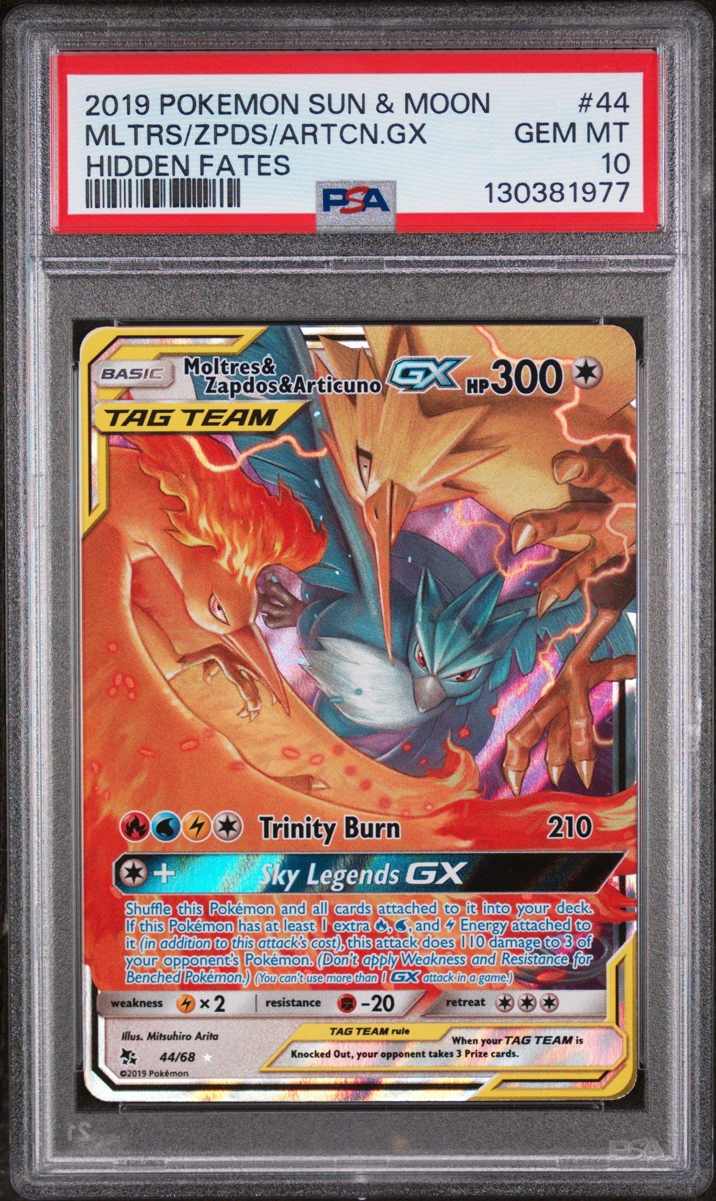 2019 Pokemon Sun & Moon Hidden Fates 44 Moltres & Zapdos