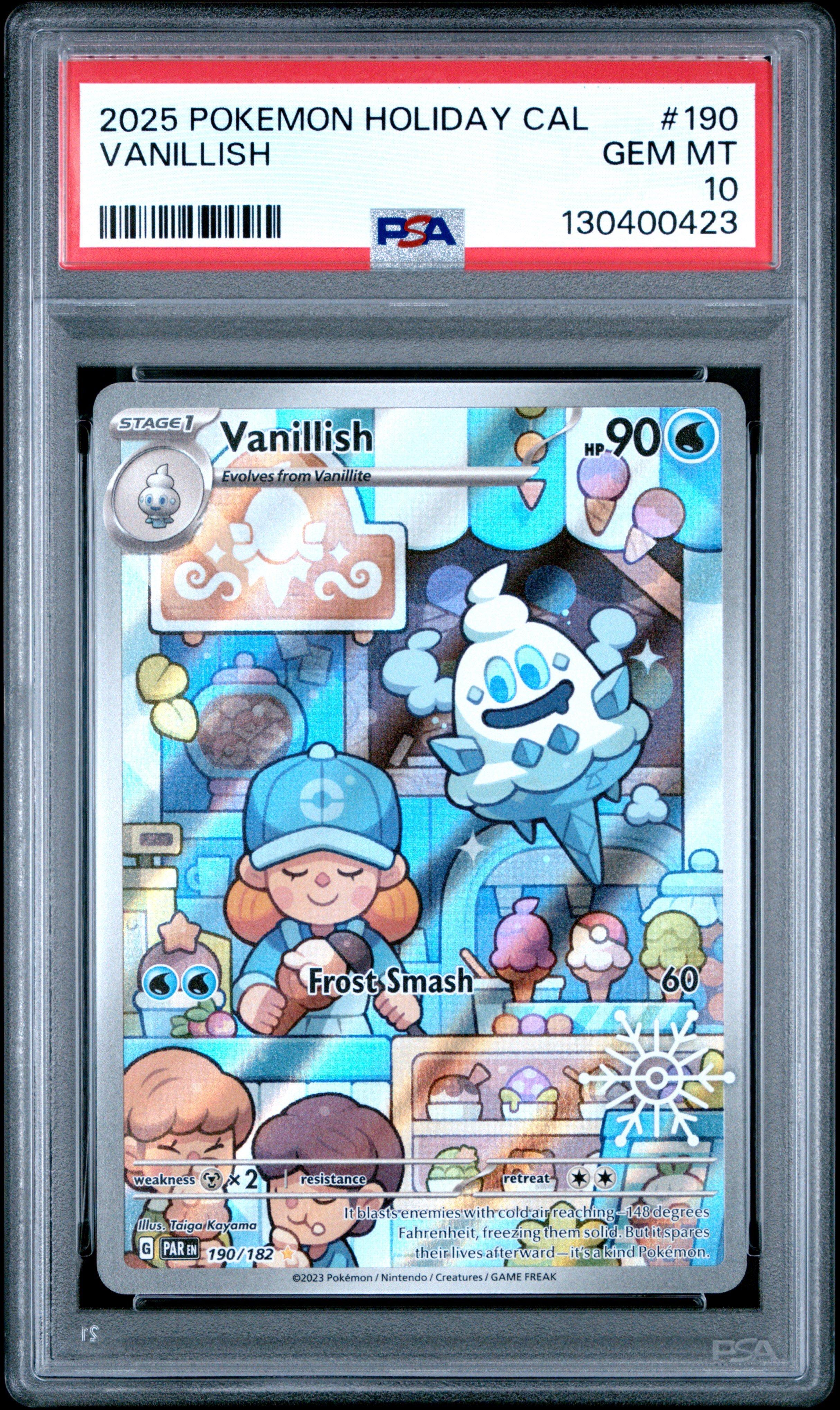 2025 Pokemon Holiday Calendar 190 Vanillish PSA 10 Graded Card | GameStop