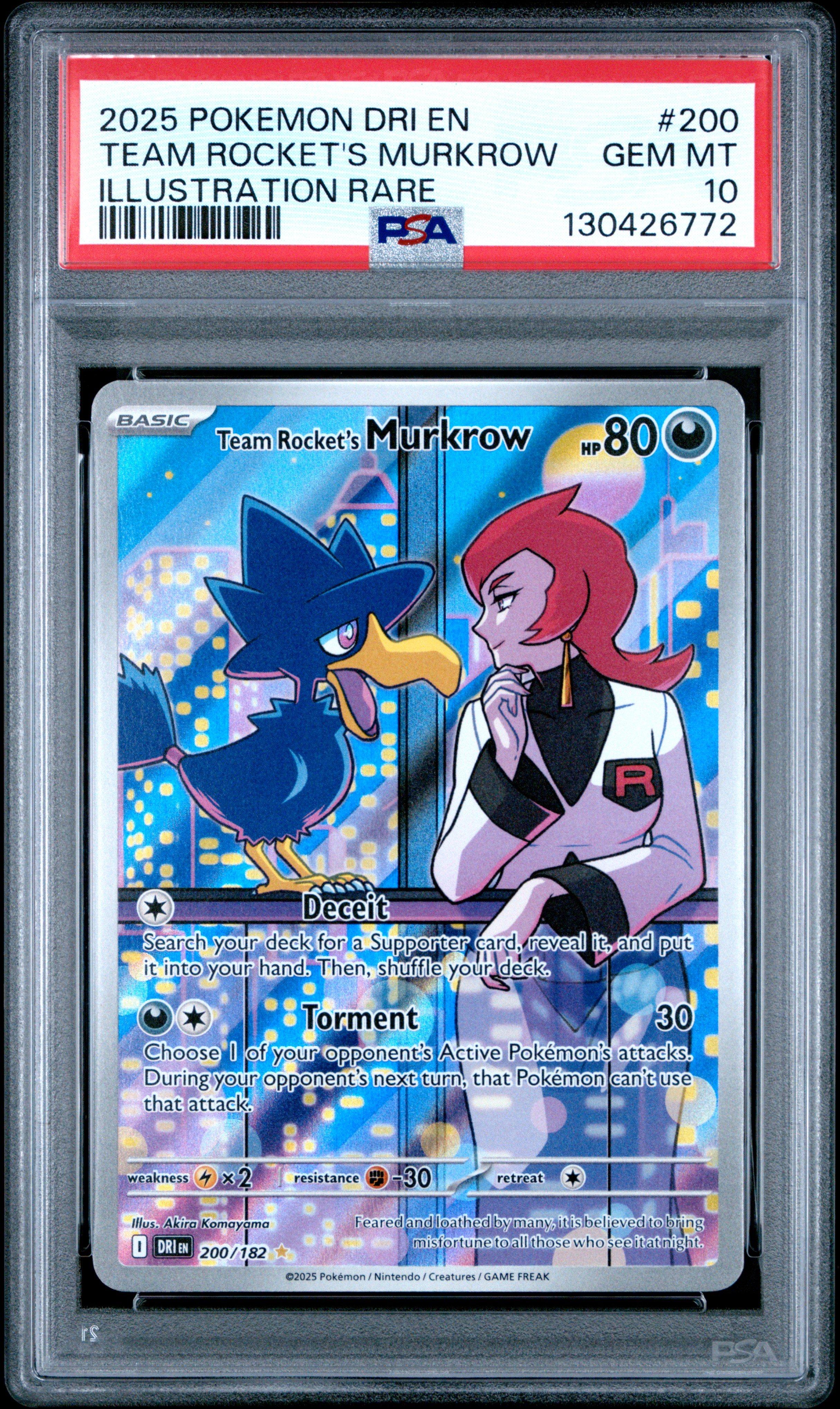 2025 Pokemon Dri En-destined Rivals 200 Team Rocket's Murkrow