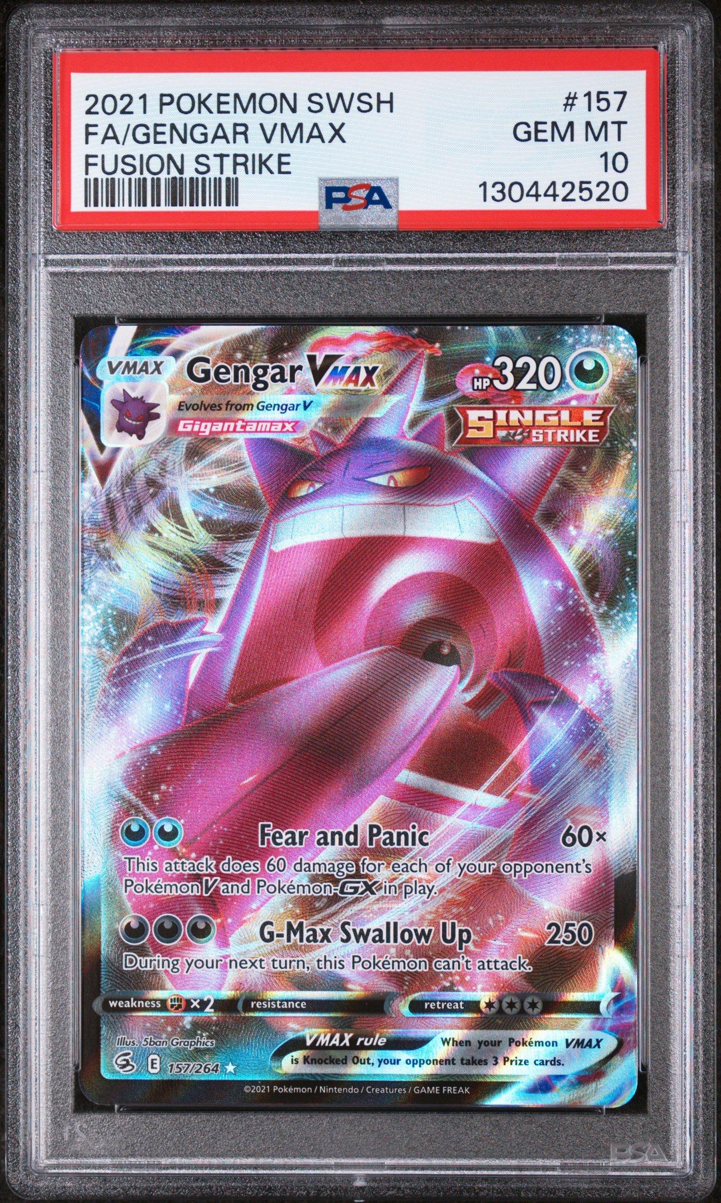 2021 Pokemon Sword & Shield Fusion Strike 157 Full Art/gengar Vmax