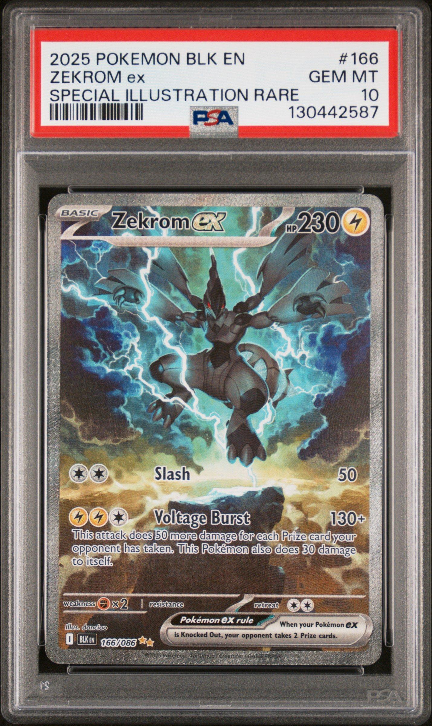 2025 Pokemon Blk En-black Bolt 166 Zekrom Ex Special Illustration