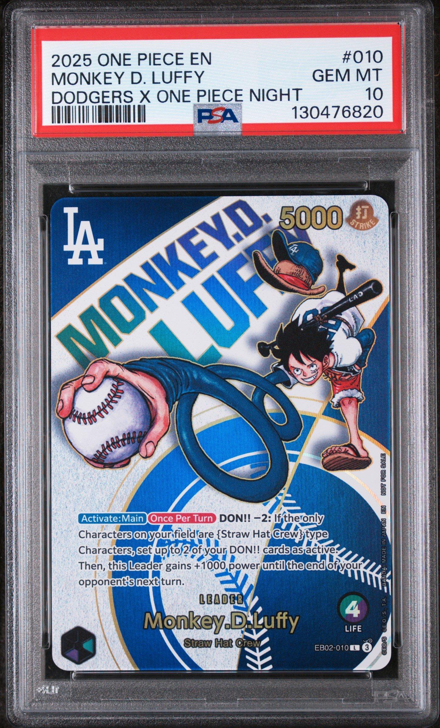2025 One Piece Promos 010 Monkey D. Luffy Dodgers X One Piece