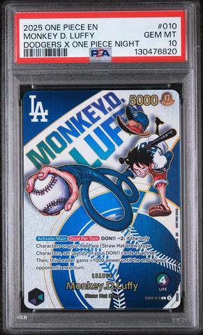 2025 モンキー・D・ルフィ Dodgers Luffy PSA 10　ワンピ 2025 One Piece Promos 010 Monkey D. Luffy Dodgers X One Piece