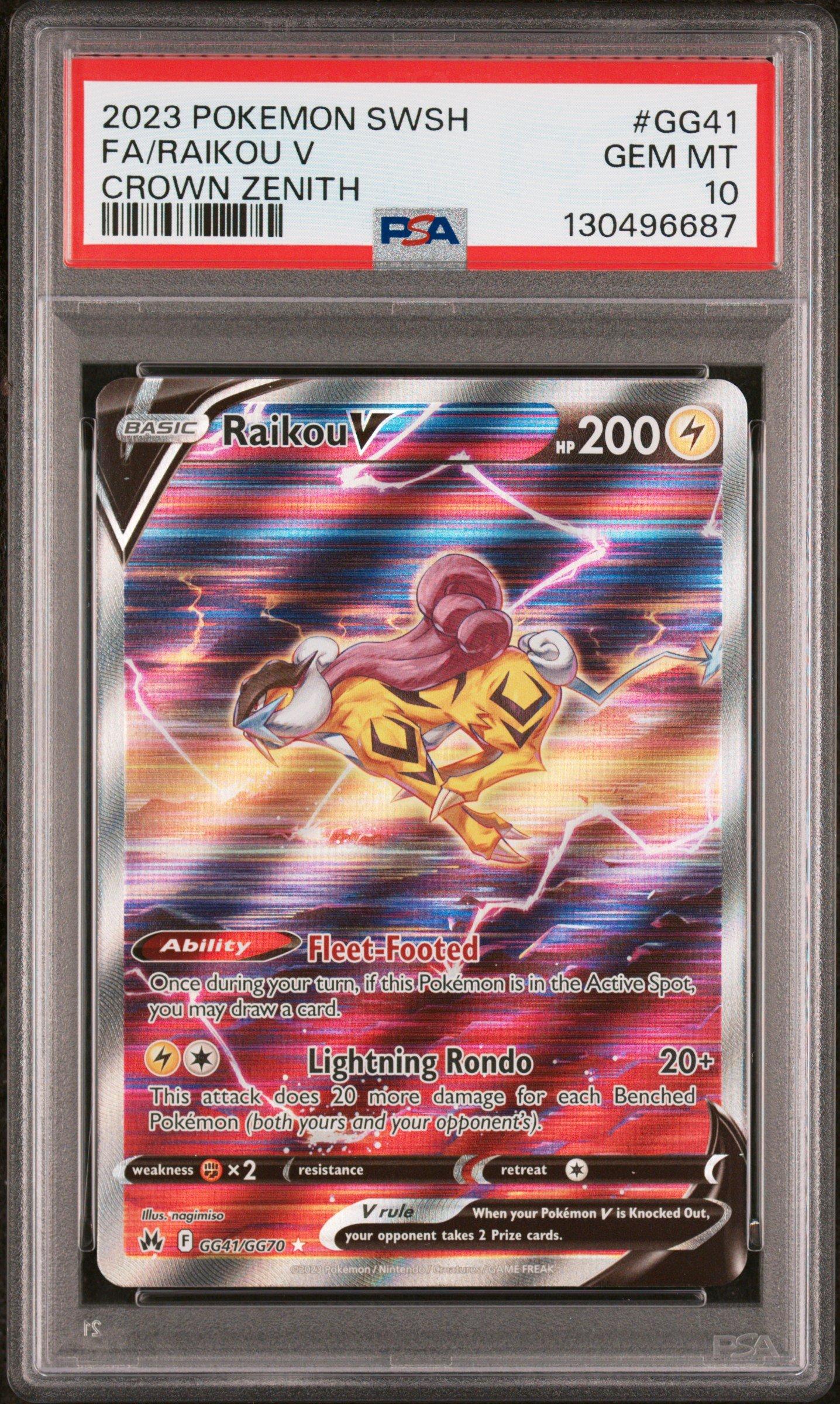 2023 Pokemon Sword And Shield Crown Zenith Gg41 Full Art/raikou V