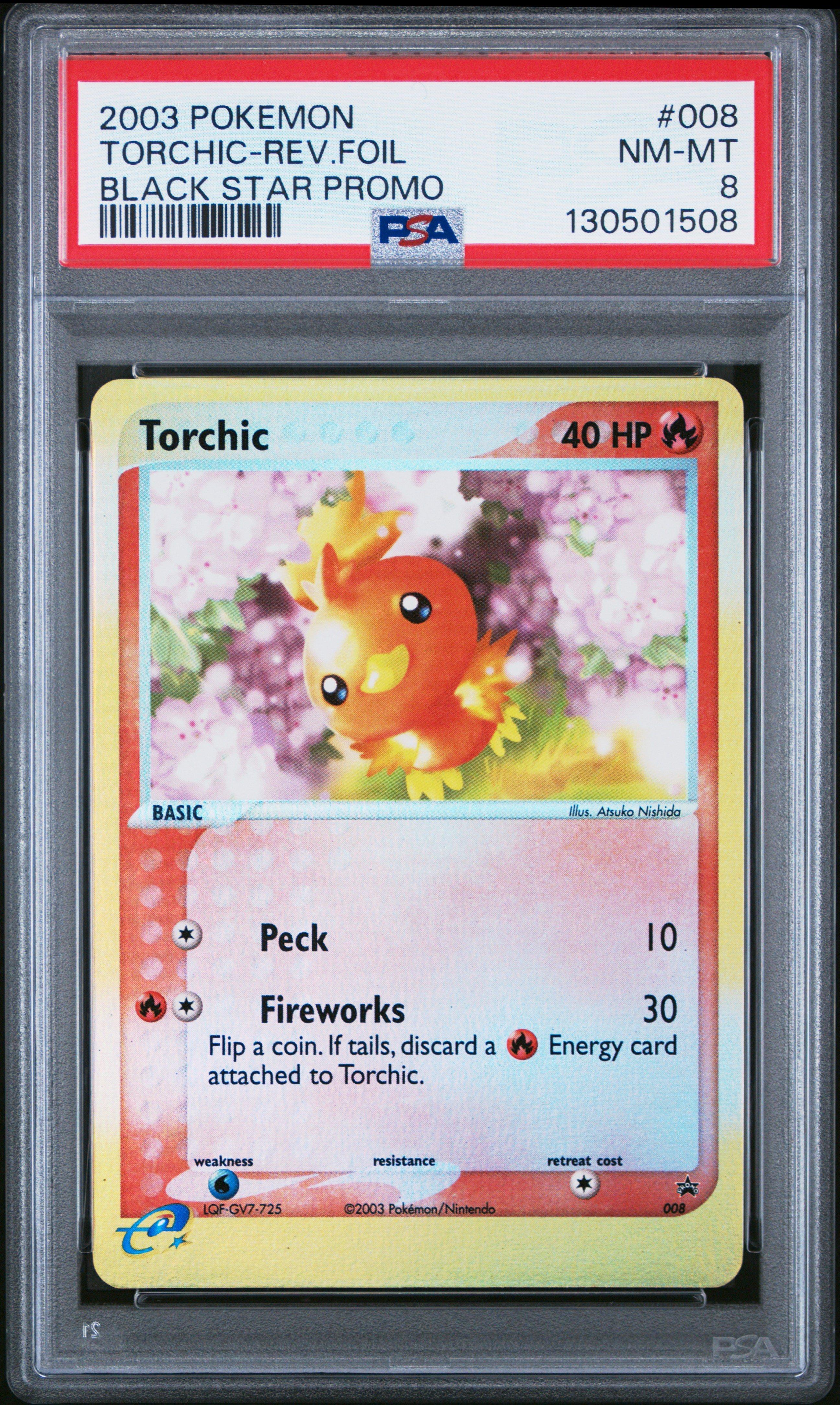 2003 Pokemon Black Star Promo 008 Torchic-reverse Foil PSA 8