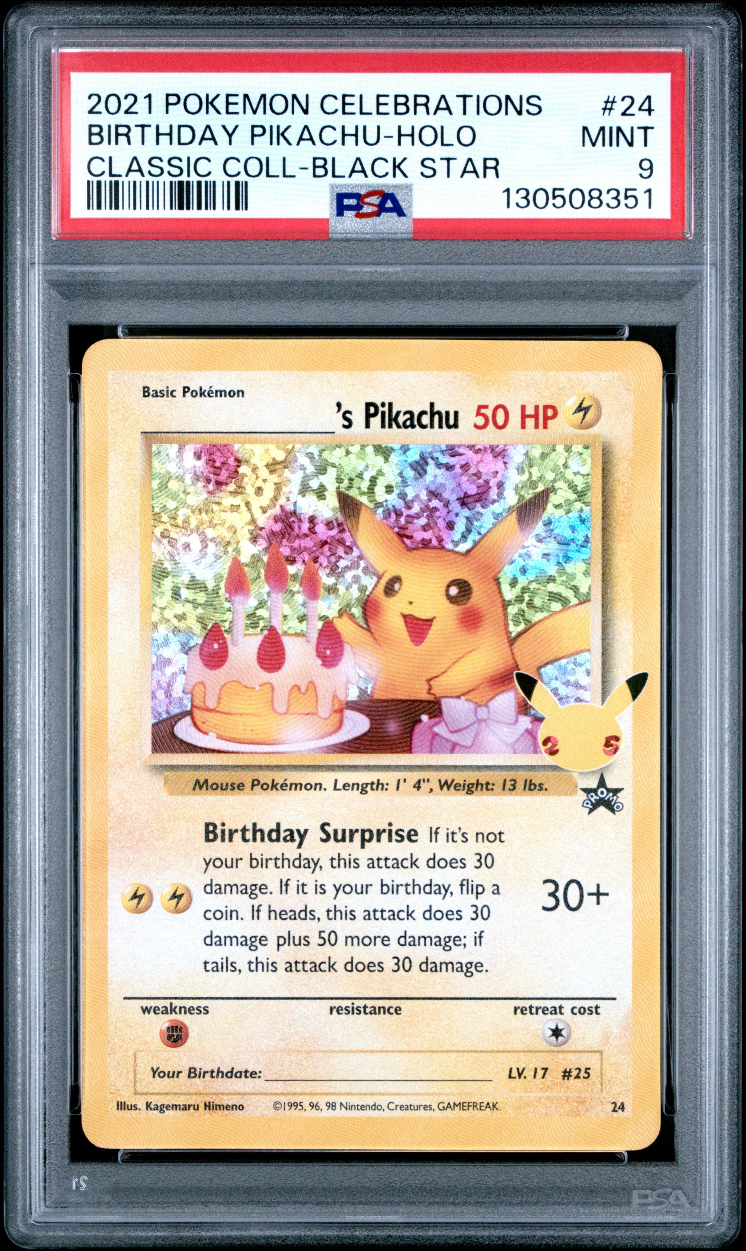 2021 Pokemon Pikachu （Birthday）カード 2021 Pokemon Celebrations Classic Collection 24 Birthday Pikachu