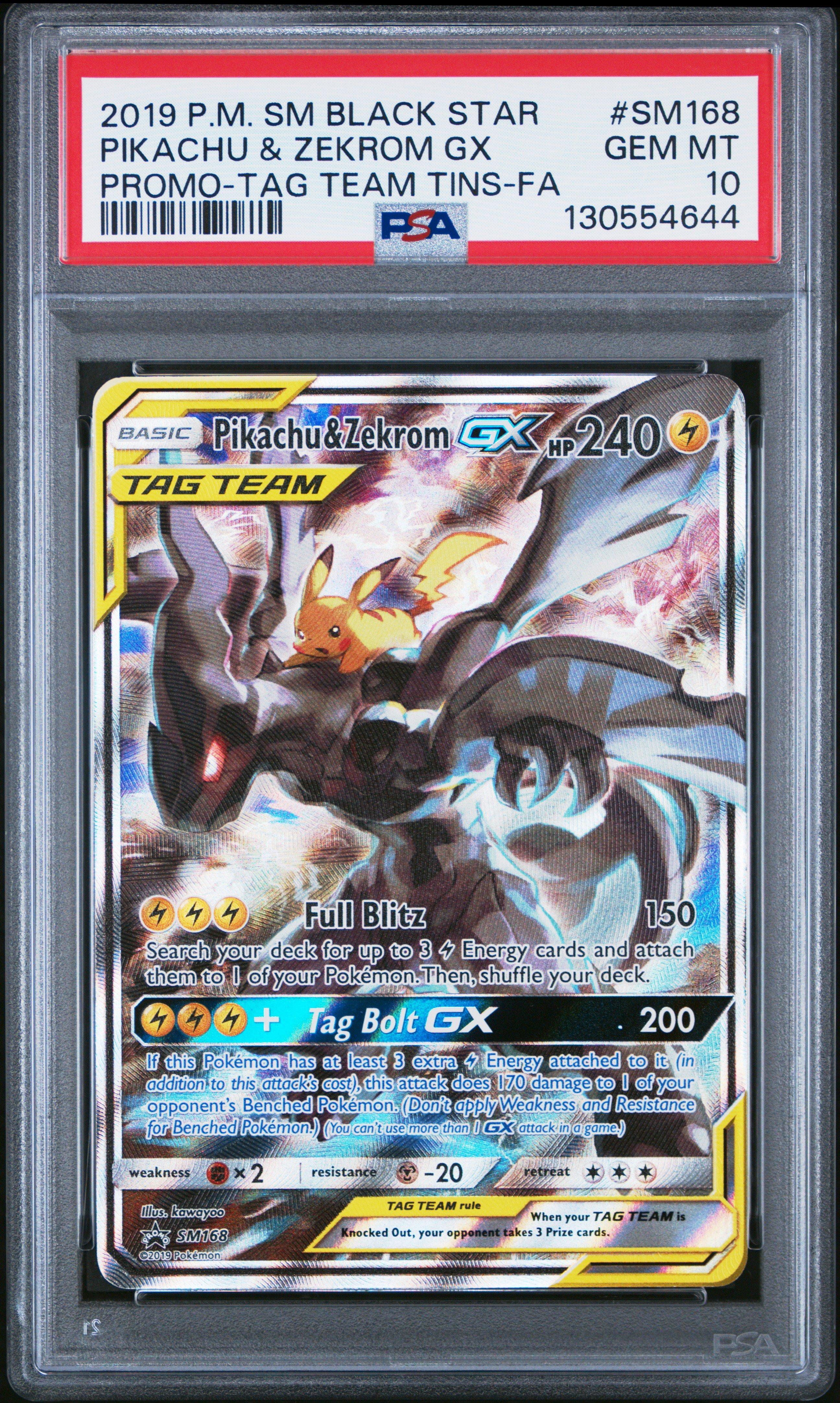 2019 Pokemon Sm Black Star Promo Sm168 Full Art/pikachu & Zekrom