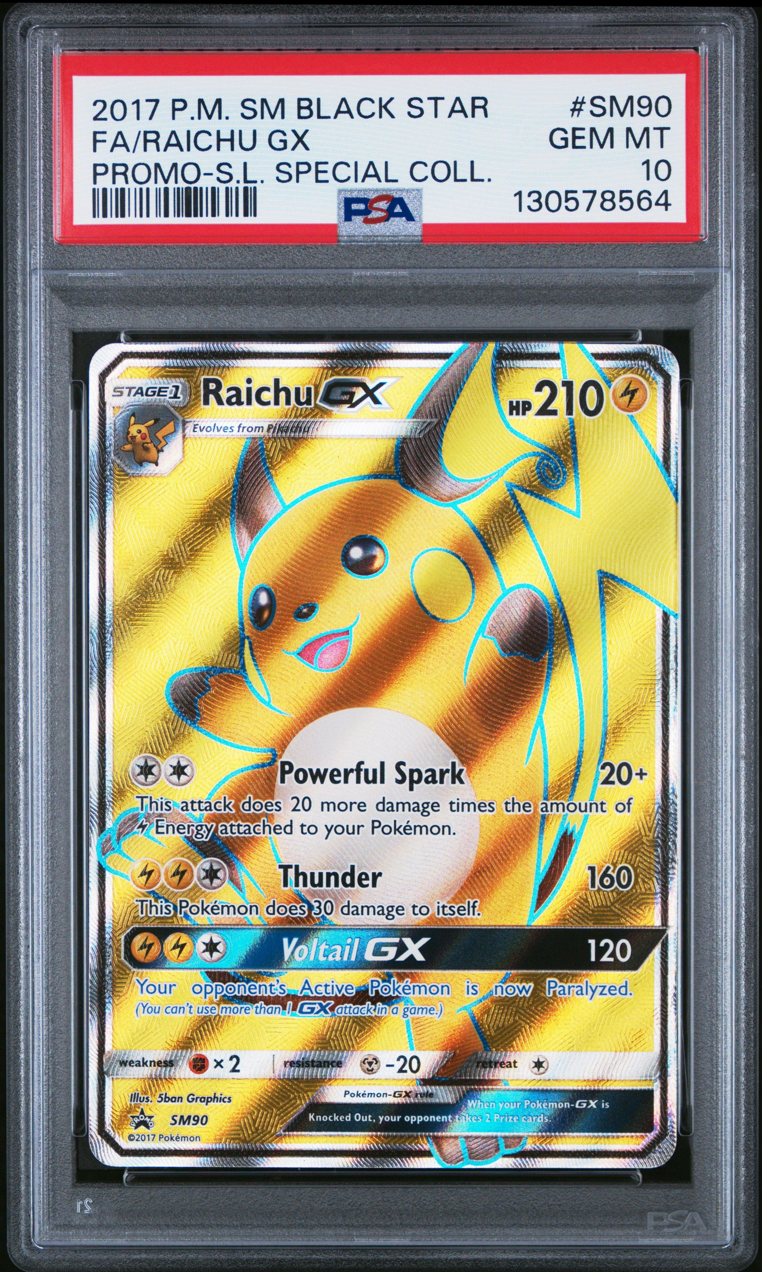 2017 Pokemon Sm Black Star Promo Sm90 Full Art/raichu Gx Shining