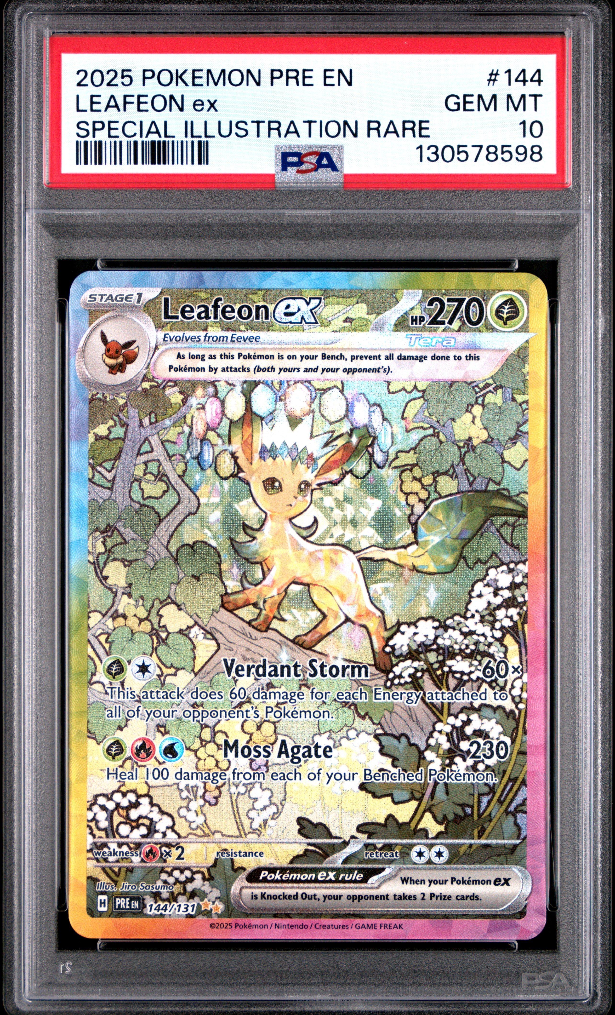 2025 Pokemon Pre En-prismatic Evolutions 144 Leafeon Ex Special  Illustration Rare PSA 10 Graded Card | GameStop