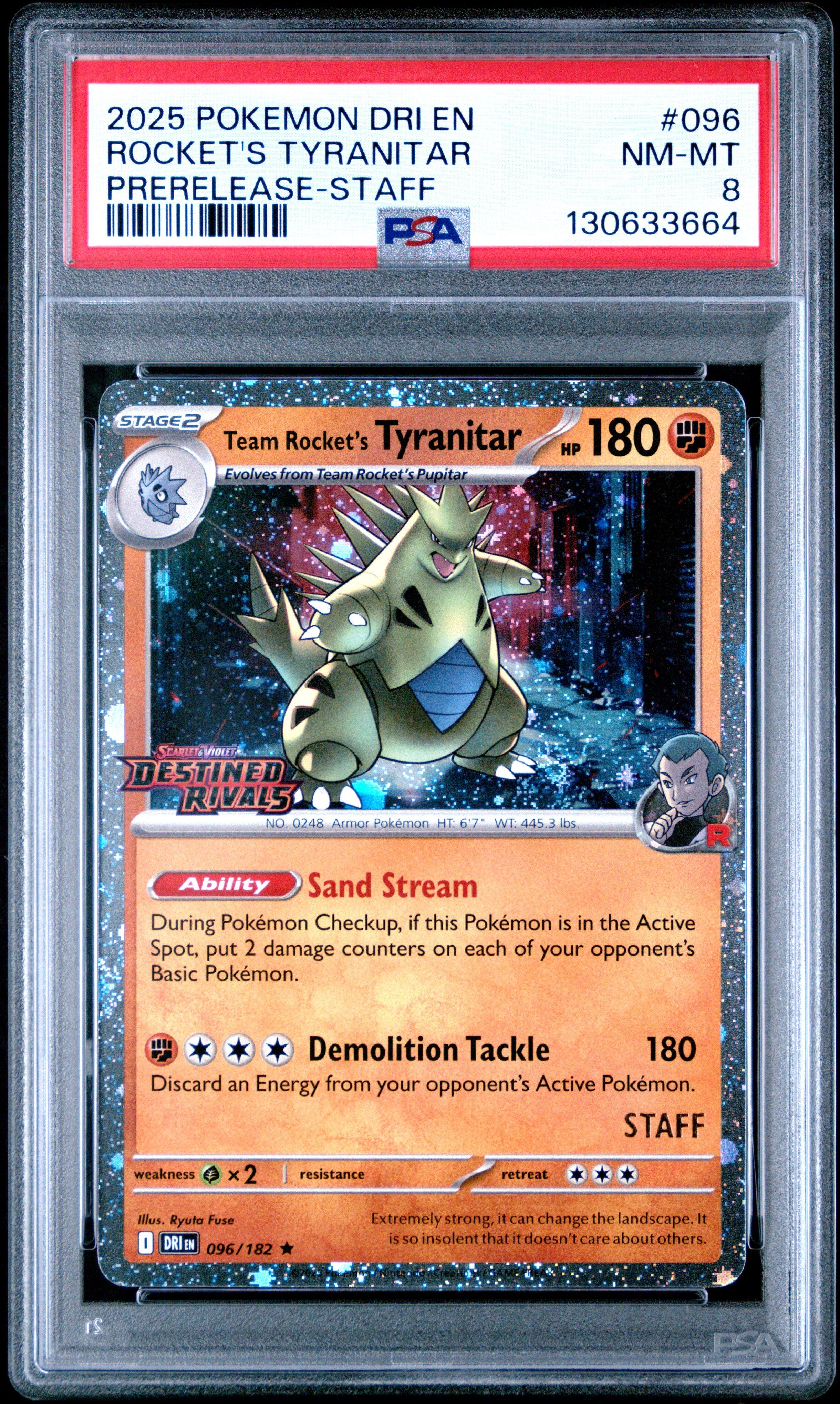 2025 Pokemon Dri En-destined Rivals 096 Team Rocket's Tyranitar