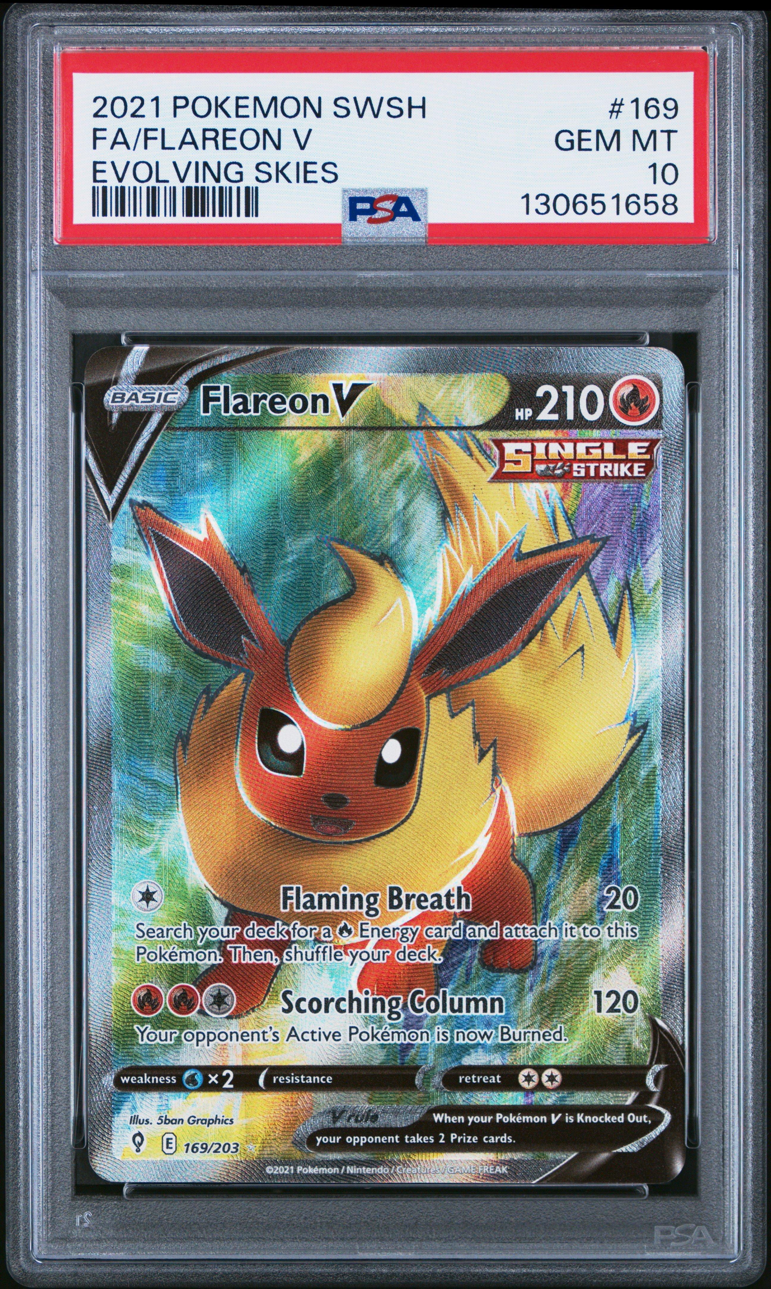 2021 ポケモン Flareon V PSA10 2021 Pokemon Sword & Shield Evolving Skies 169 Full Art/flareon V