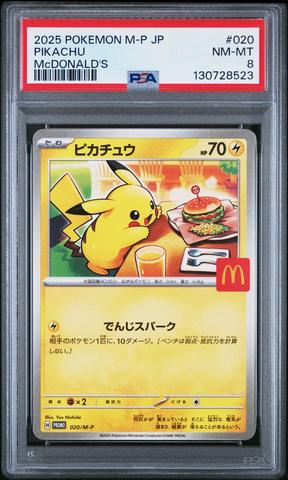 2025 Pokemon Japanese M-p Promo 020 Pikachu Mcdonald's PSA 8