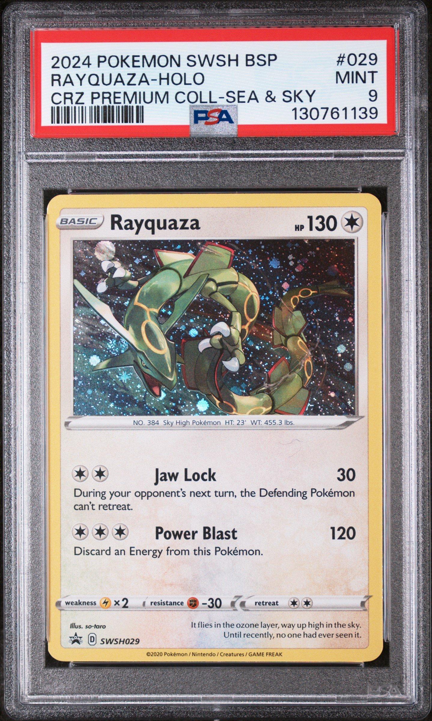 2024 Pokemon Swsh Black Star Promo 029 Rayquaza-holo Crown Zenith Premium  Collection Sea & Sky PSA 9 Graded Card | GameStop