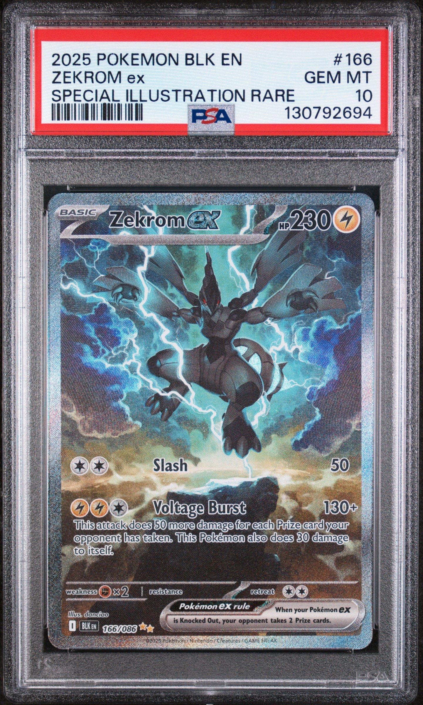 2025 Pokemon Blk En-black Bolt 166 Zekrom Ex Special Illustration