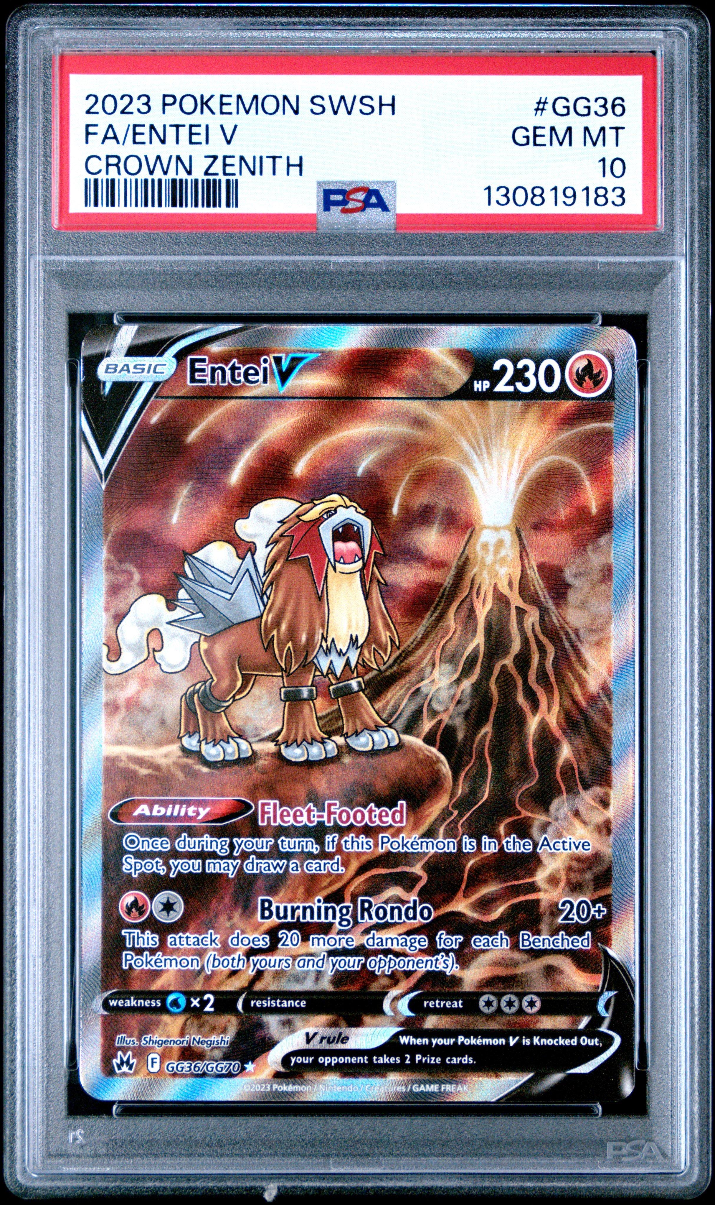 2023 Pokemon Sword And Shield Crown Zenith Gg36 Full Art/entei V