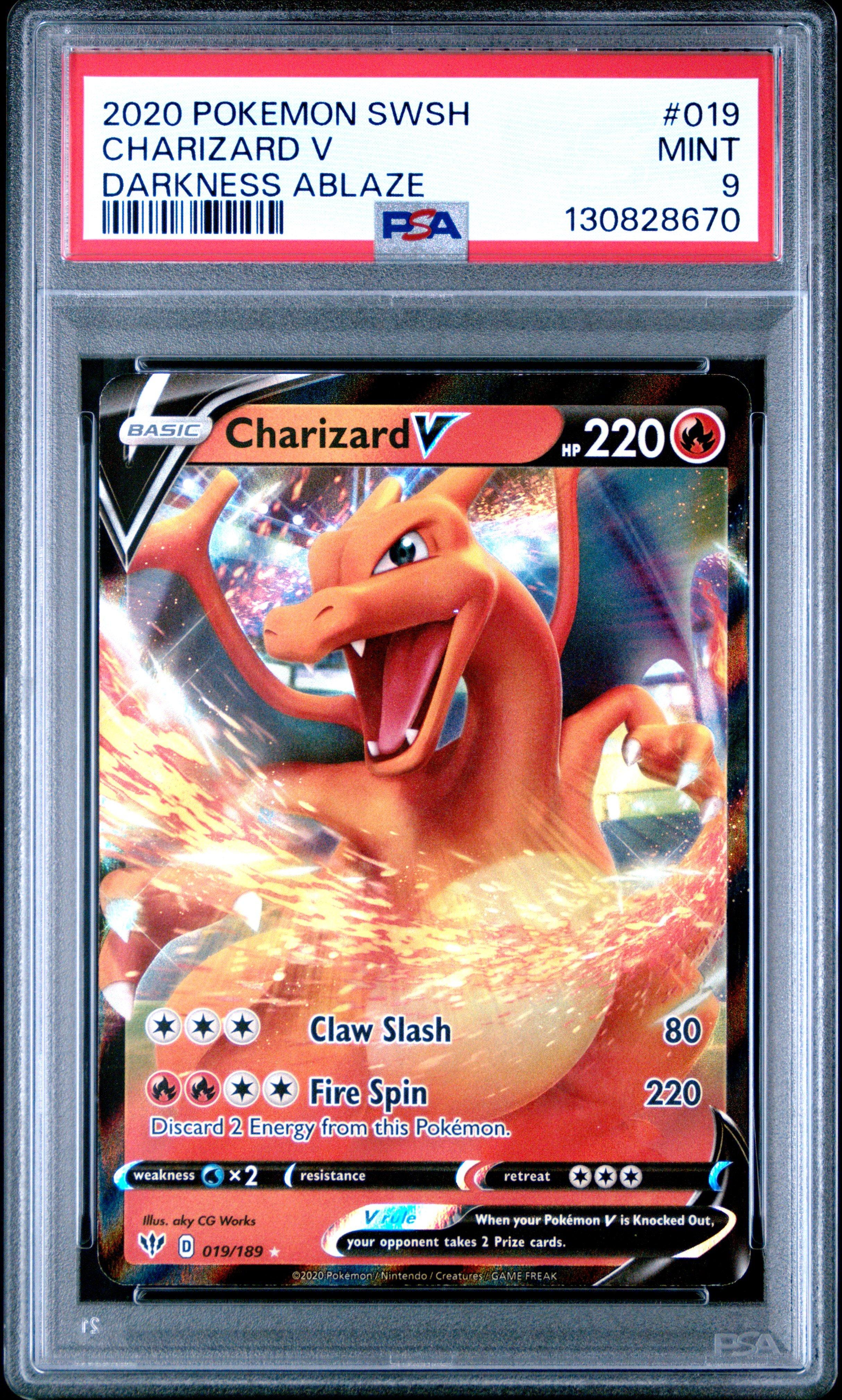 2020 Pokemon Sword & Shield Darkness Ablaze 019 Charizard V PSA 9