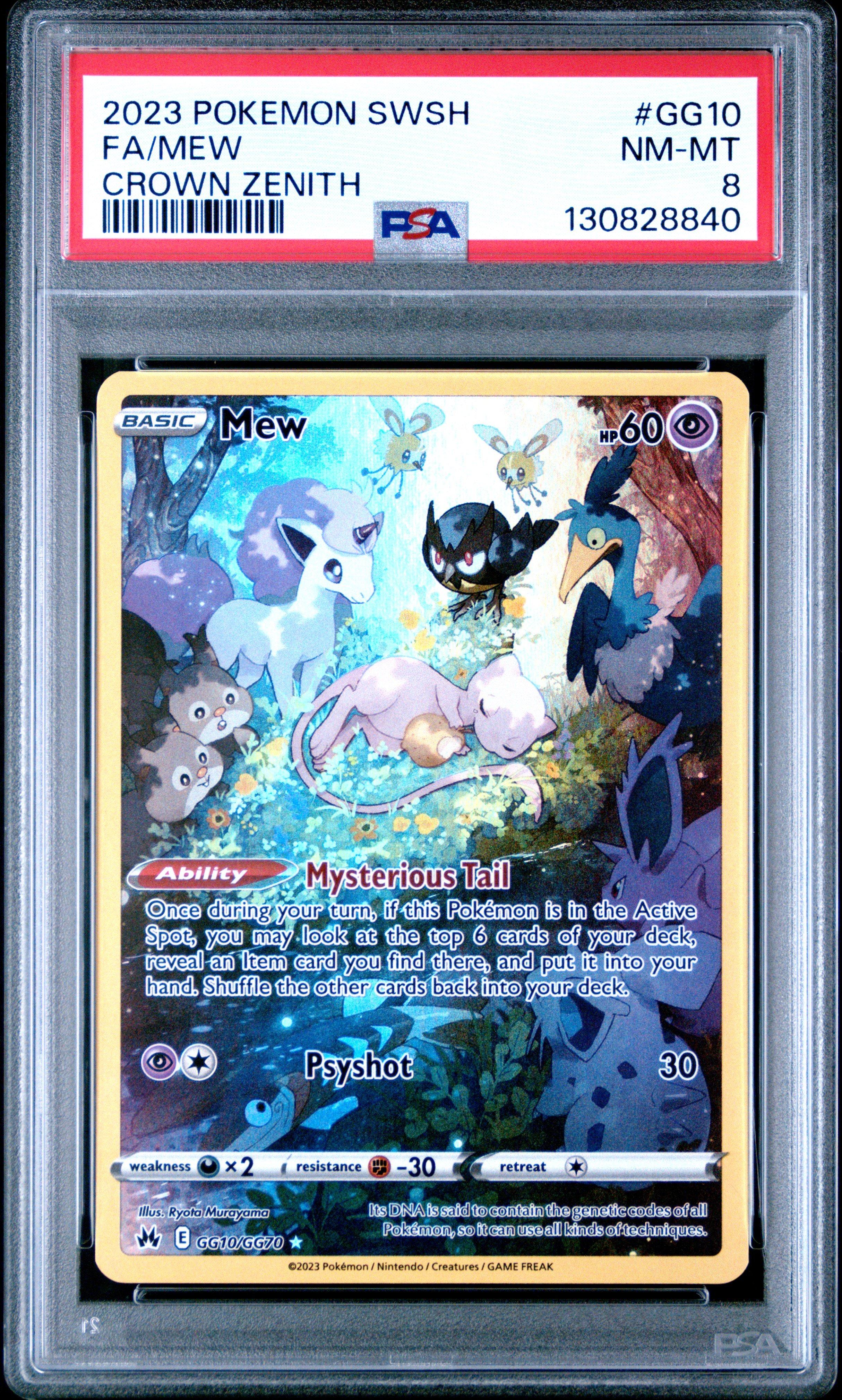 2023 Pokemon Sword And Shield Crown Zenith Gg10 Full Art/mew PSA 8