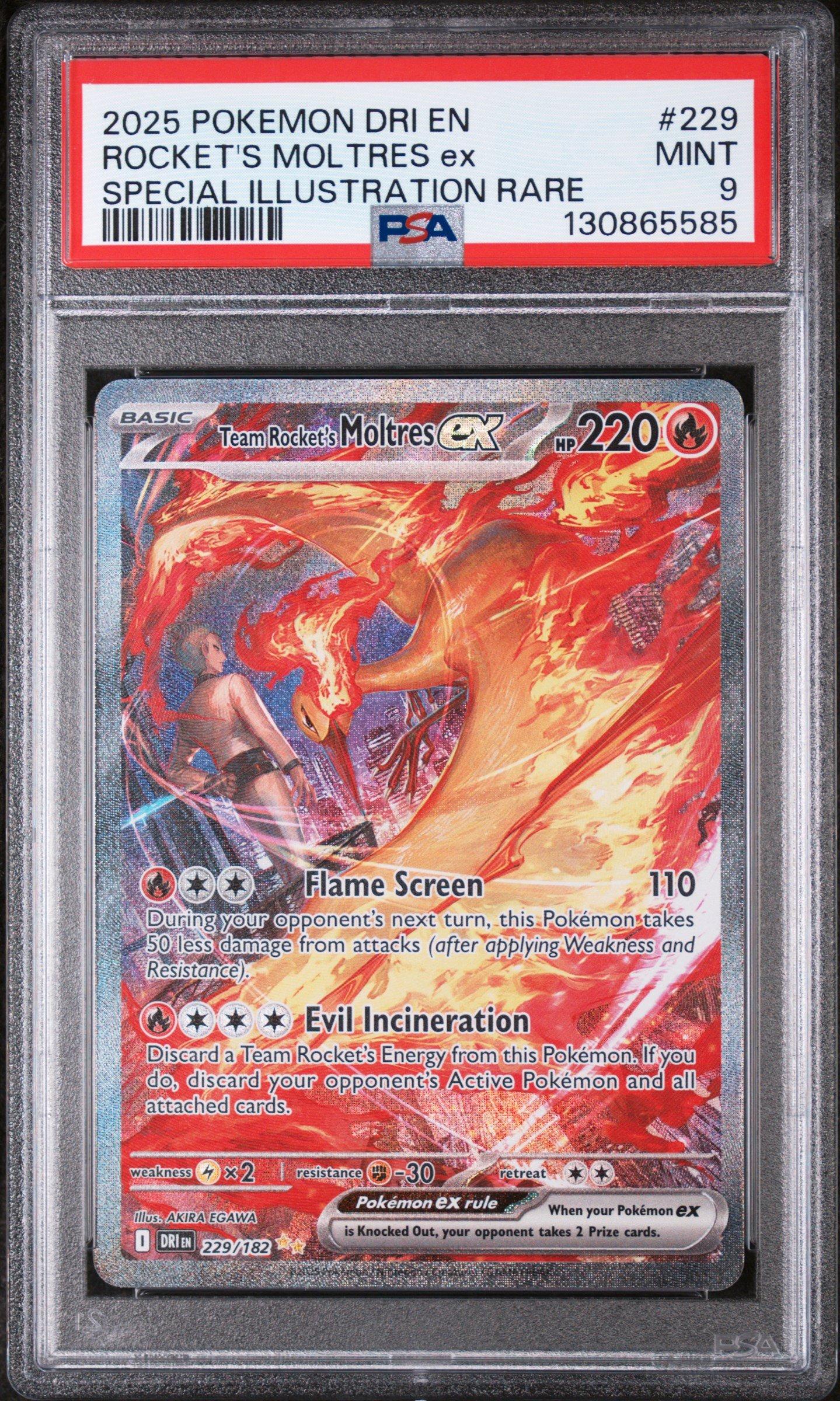 2025 Pokemon Dri En-destined Rivals 229 Team Rocket's Moltres Ex